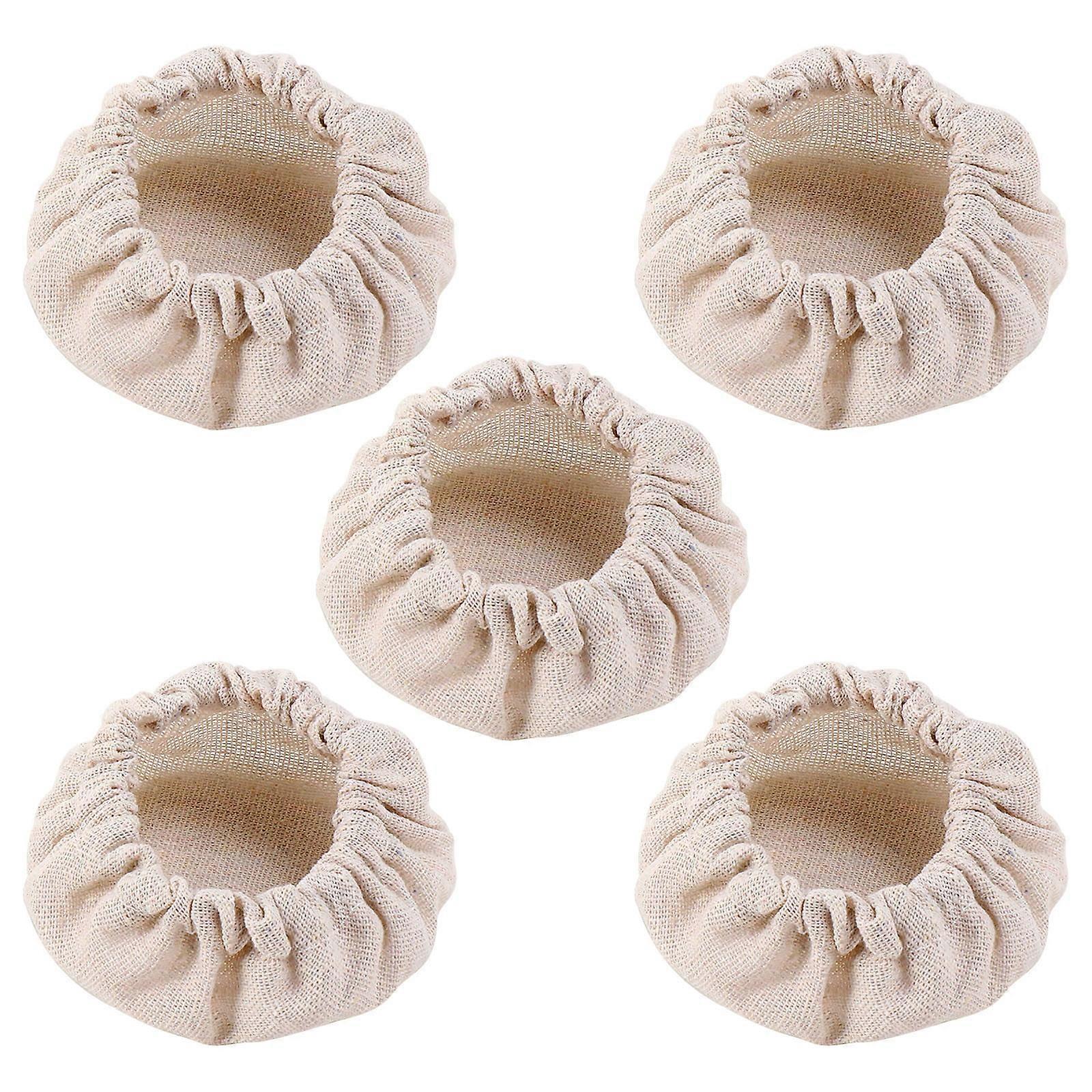 vankin 5-Pack Unbleached Reusable Jar Cloth Covers for Fermentation, Suitable for 3in-4in Jars Clearance