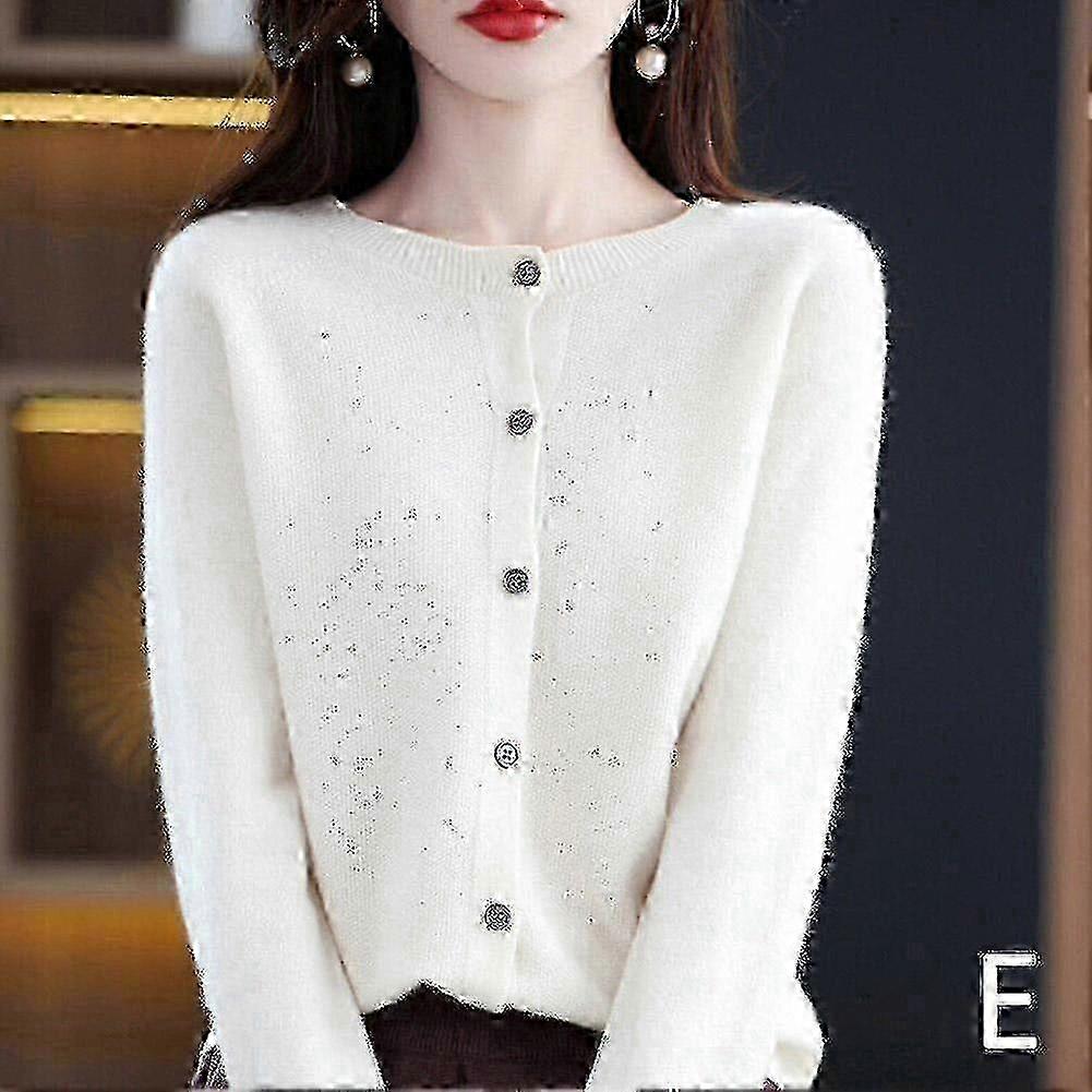 Damen Kaschmir Cardigan Pullover, Knopfleiste Langarm Kaschmir Pullover