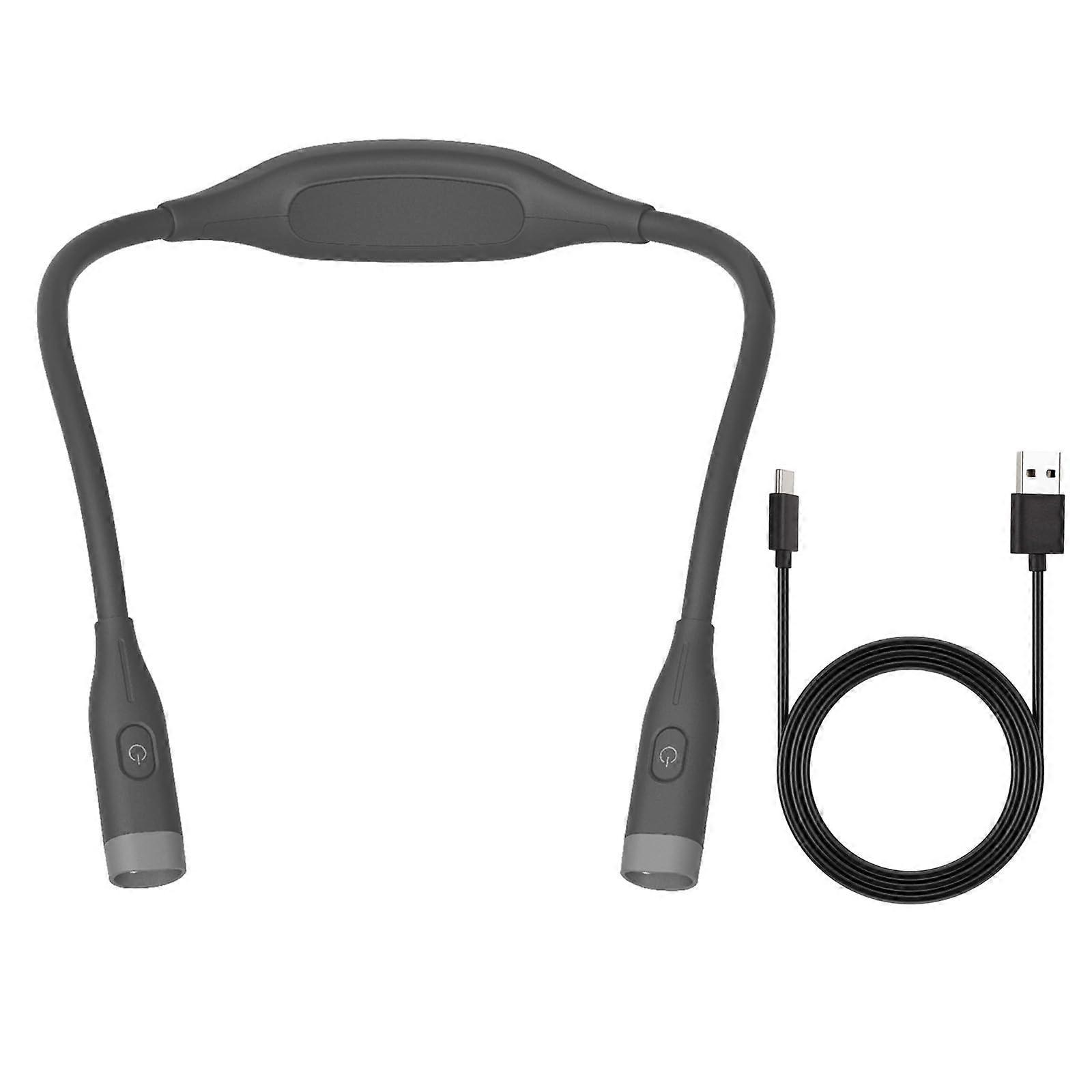 USB Rechargeable LED Neck Light With 3 Brightness Levels, Portable Neck Light For Night Running And Reading Black