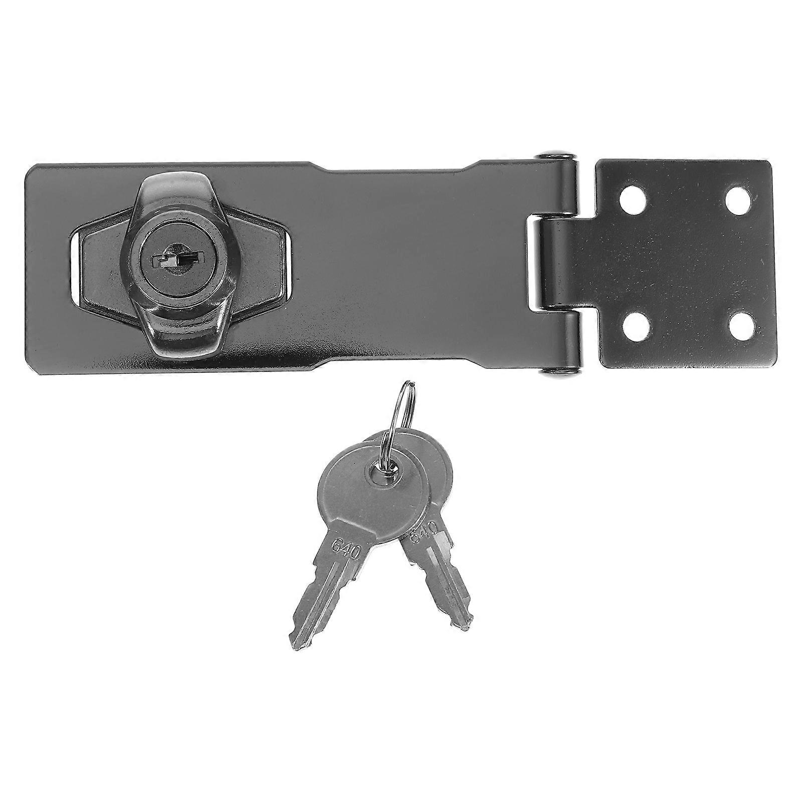 Cabinet Hasp Latch Padlock Latch 3Sets with Dark Grey Durable Material