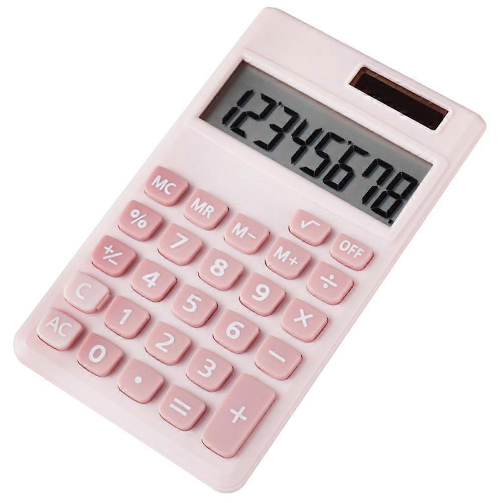 Portable Solar Powered Calculator 2Pcs For Office Workers And Students Stylish Pink Color Rectangular Design For Easy Calculation