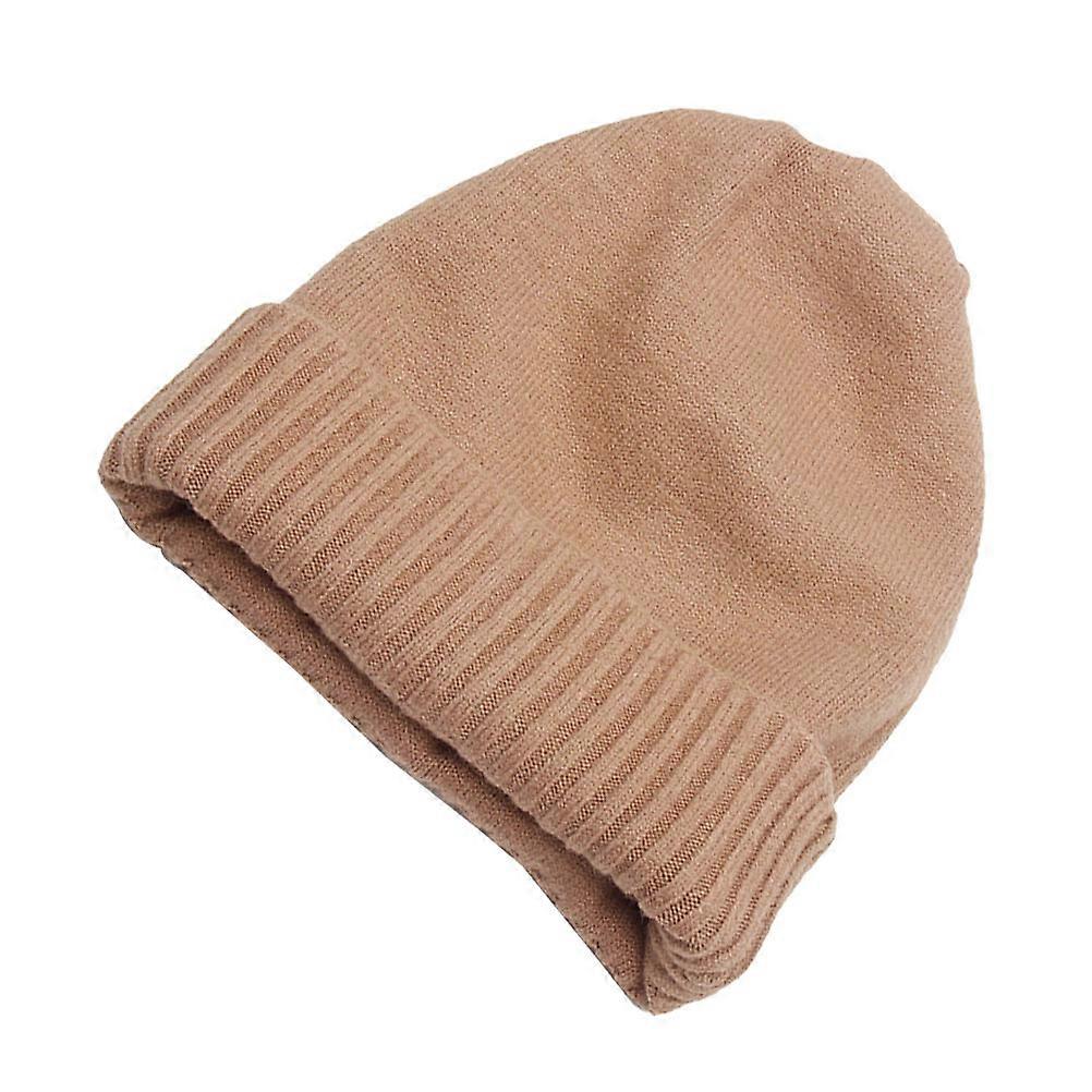 Camel Wool Hat for Keeping Warm with Cozy Thick Knit Design