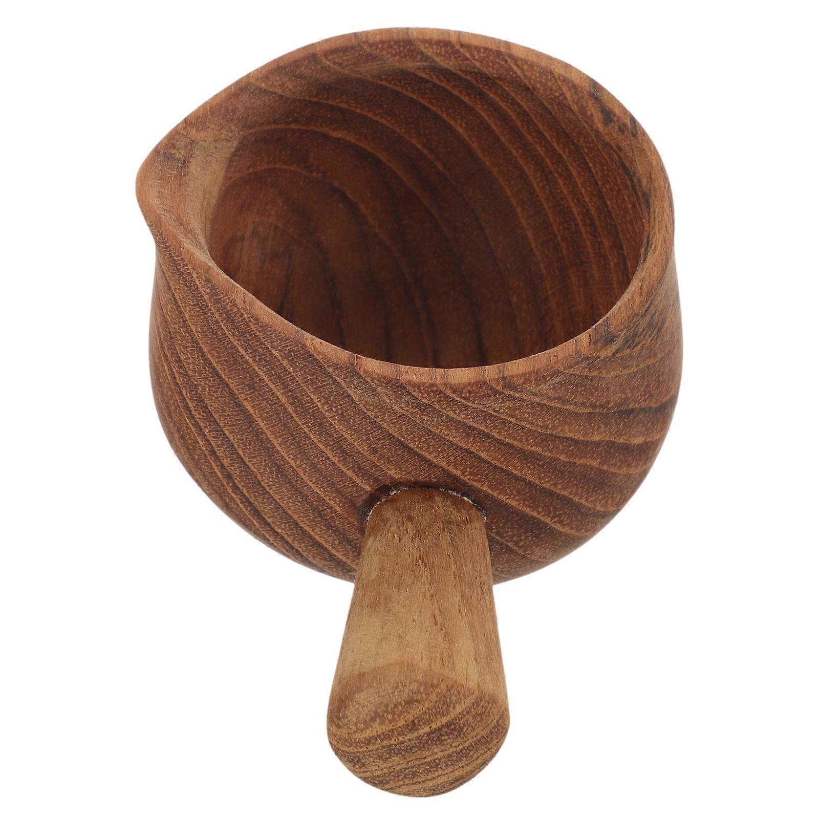 Mini Wood Creamer Pitcher for Storage 4Pcs Small Coffee Milk Cup