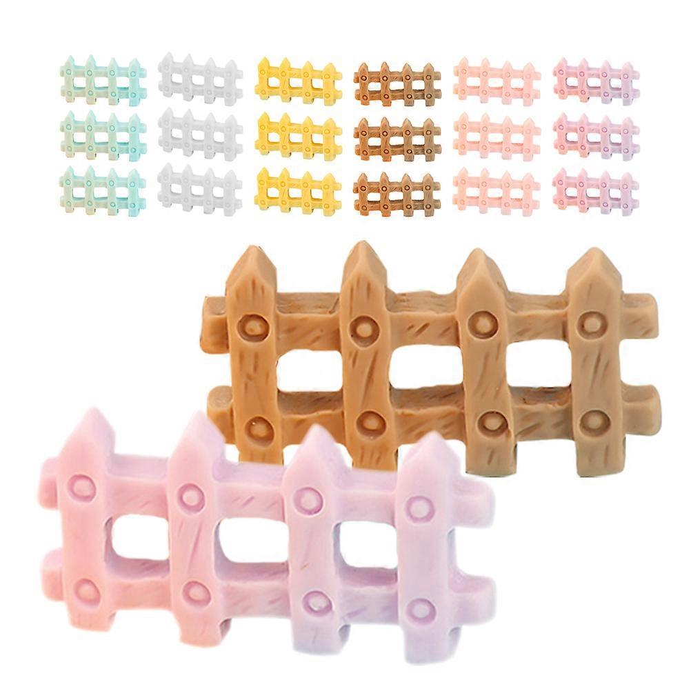 Miniature Garden Fence Resin Model for Decor 120Pcs Colorful Set