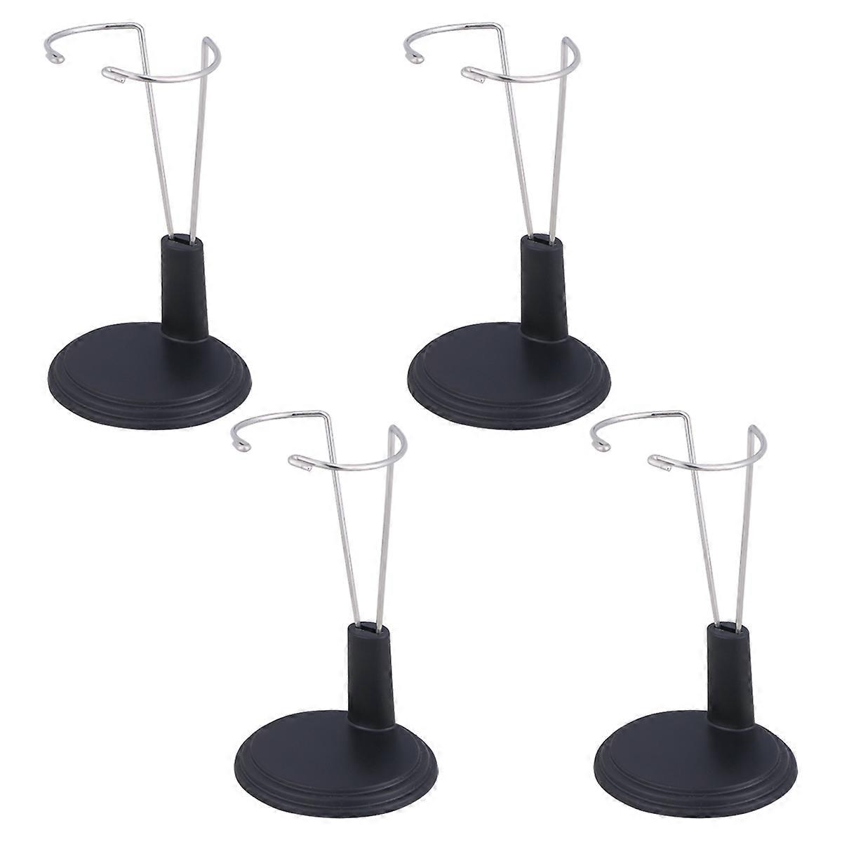 Portable Bear Stand for Dolls with Support 28Pcs Black