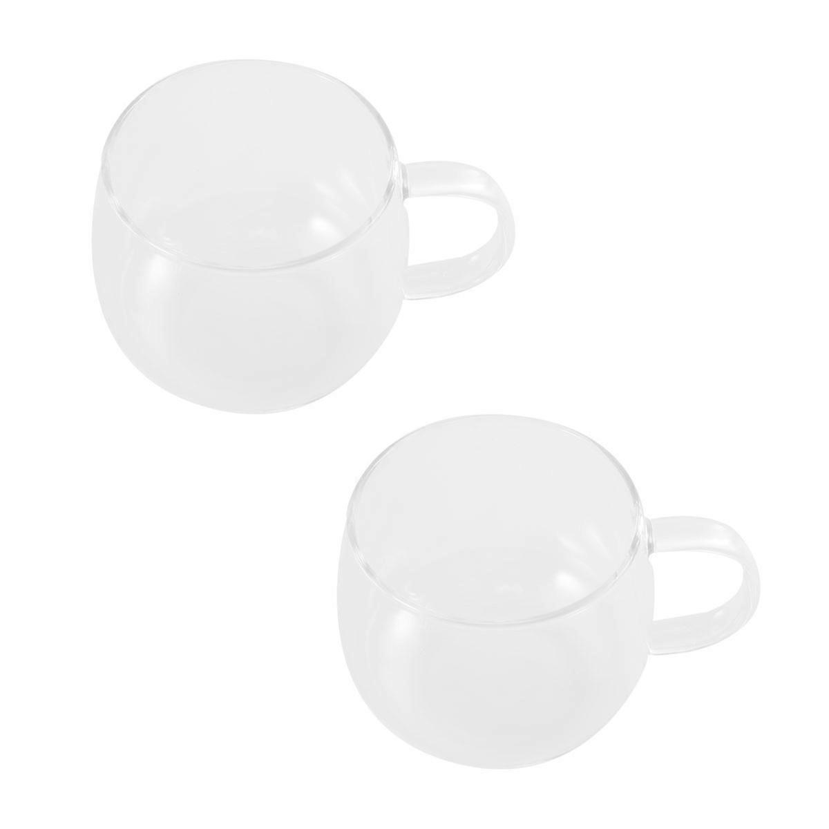Glass Juice Mug for Drinking 6Pcs 300ml Transparent Heat-Resistant Cups
