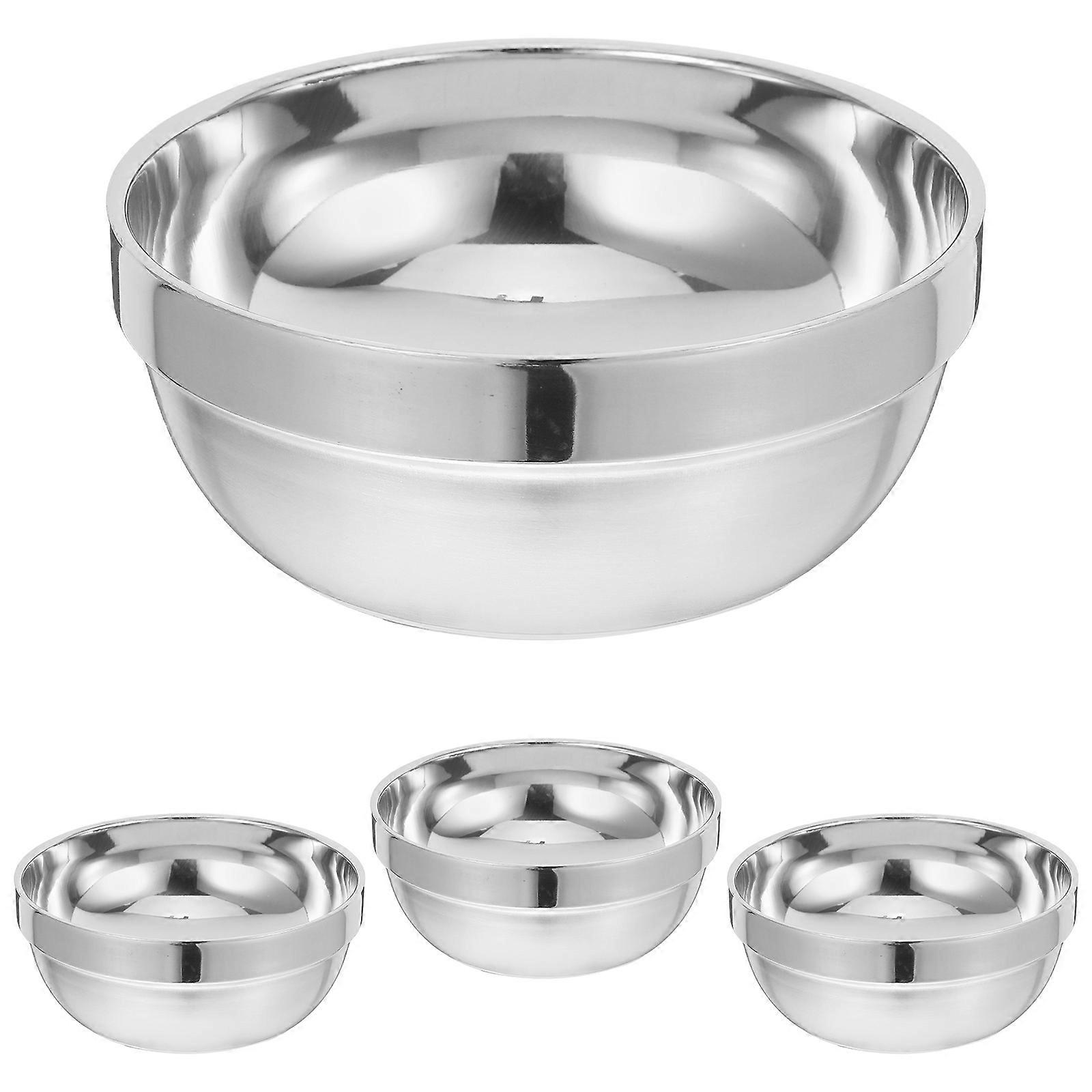 Child Bowls Stainless Steel Double Layer for Anti-Hot 12Pcs Usage