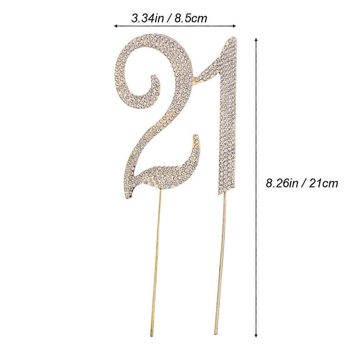Decorative Cake Pick 21 Shape Gold Reusable Elegant For Birthday and Anniversary 1Set
