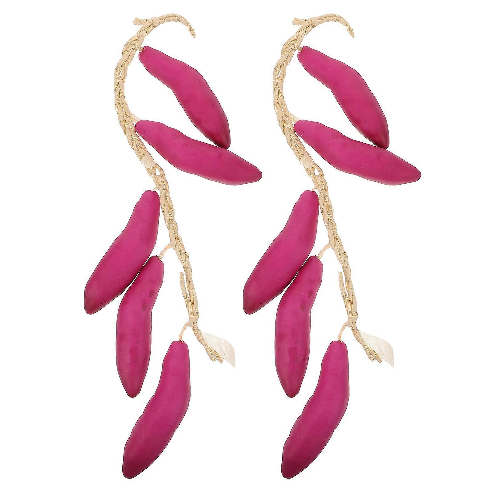 Sweet Potato Hanging Strings 2Pcs Purple Foam Versatile Decor Artificial Vegetable Strings