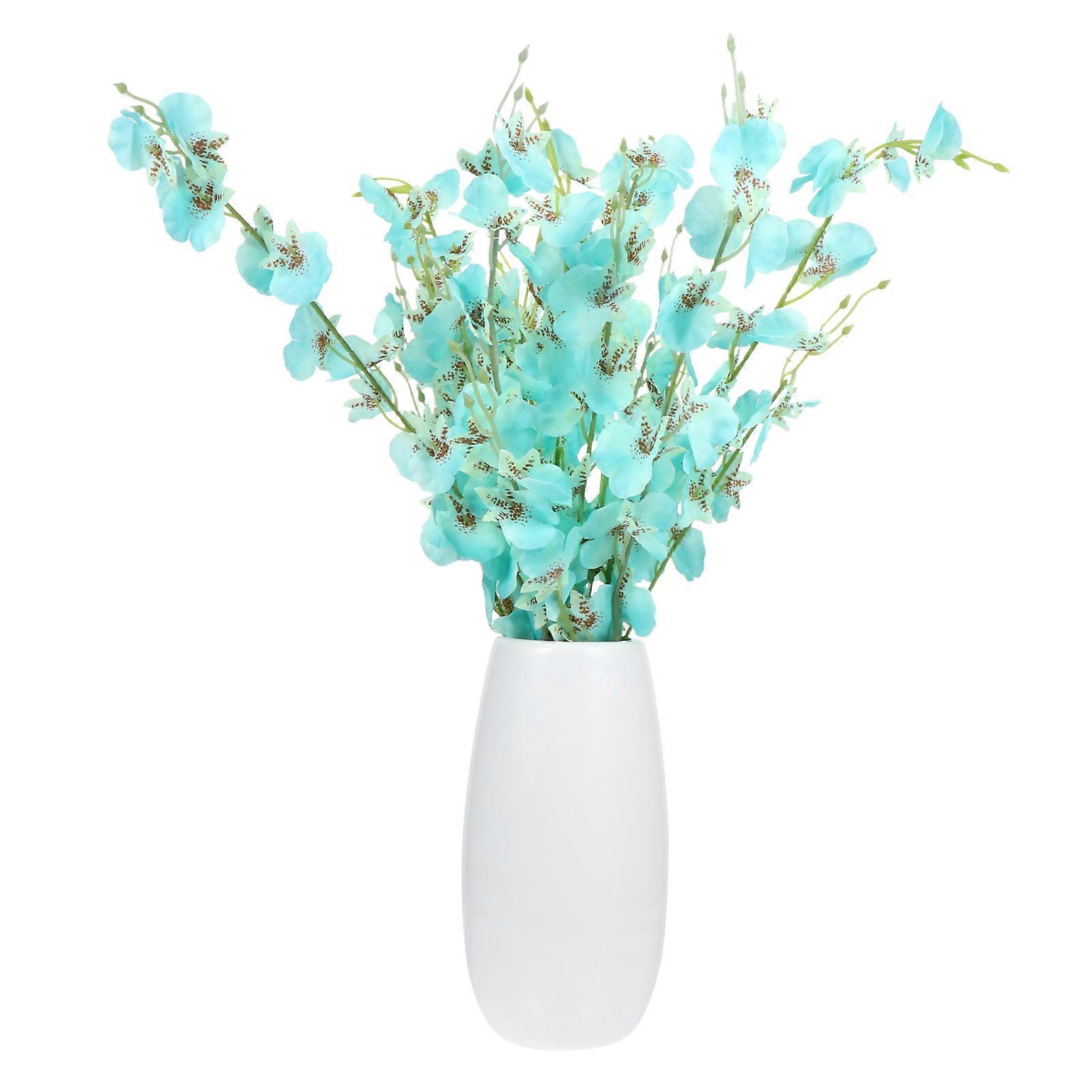 Dance Orchid Fake Flower Bouquet for Decoration 1Set with Silk Orchid and Vase