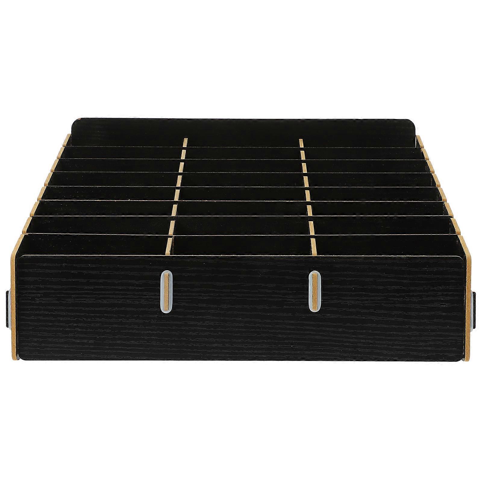 Wooden Desktop Organizer for Storage Use with Compartments 2Pcs Pack