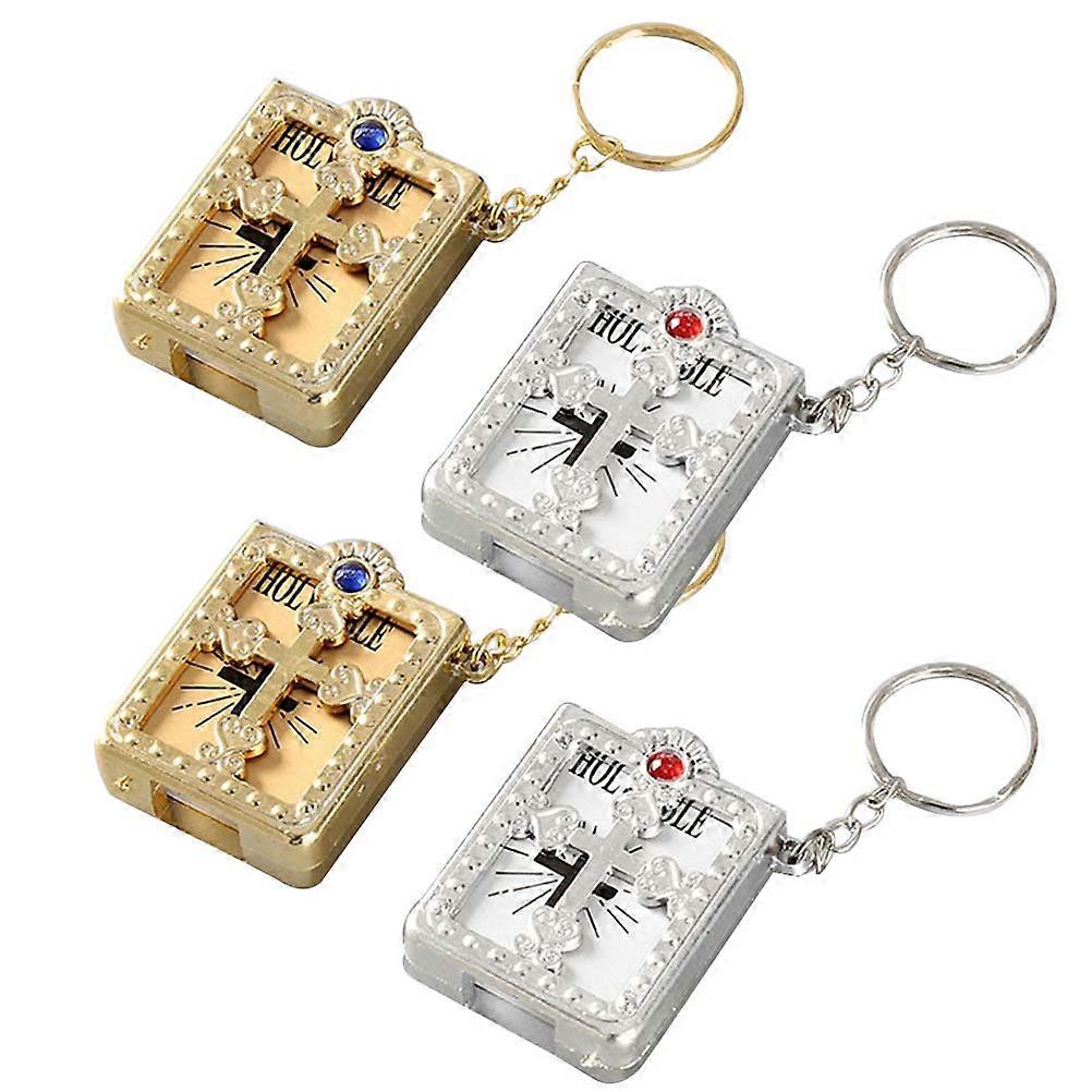 Bible Keyring Chain Mini Keychain Religious Favor 8Pcs Set