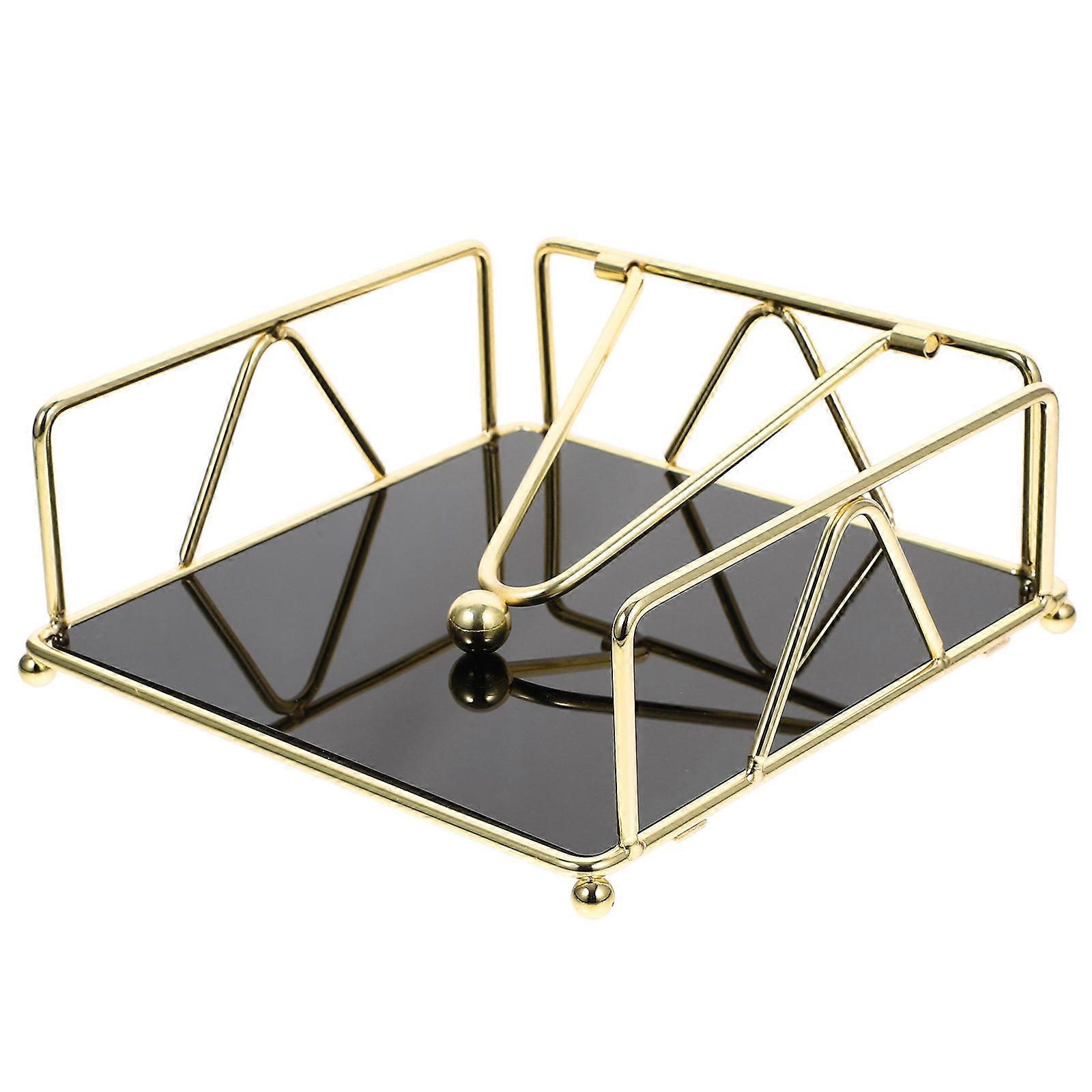 4Pcs Napkin Holder for Table Tissue Storage Stand in Golden Color