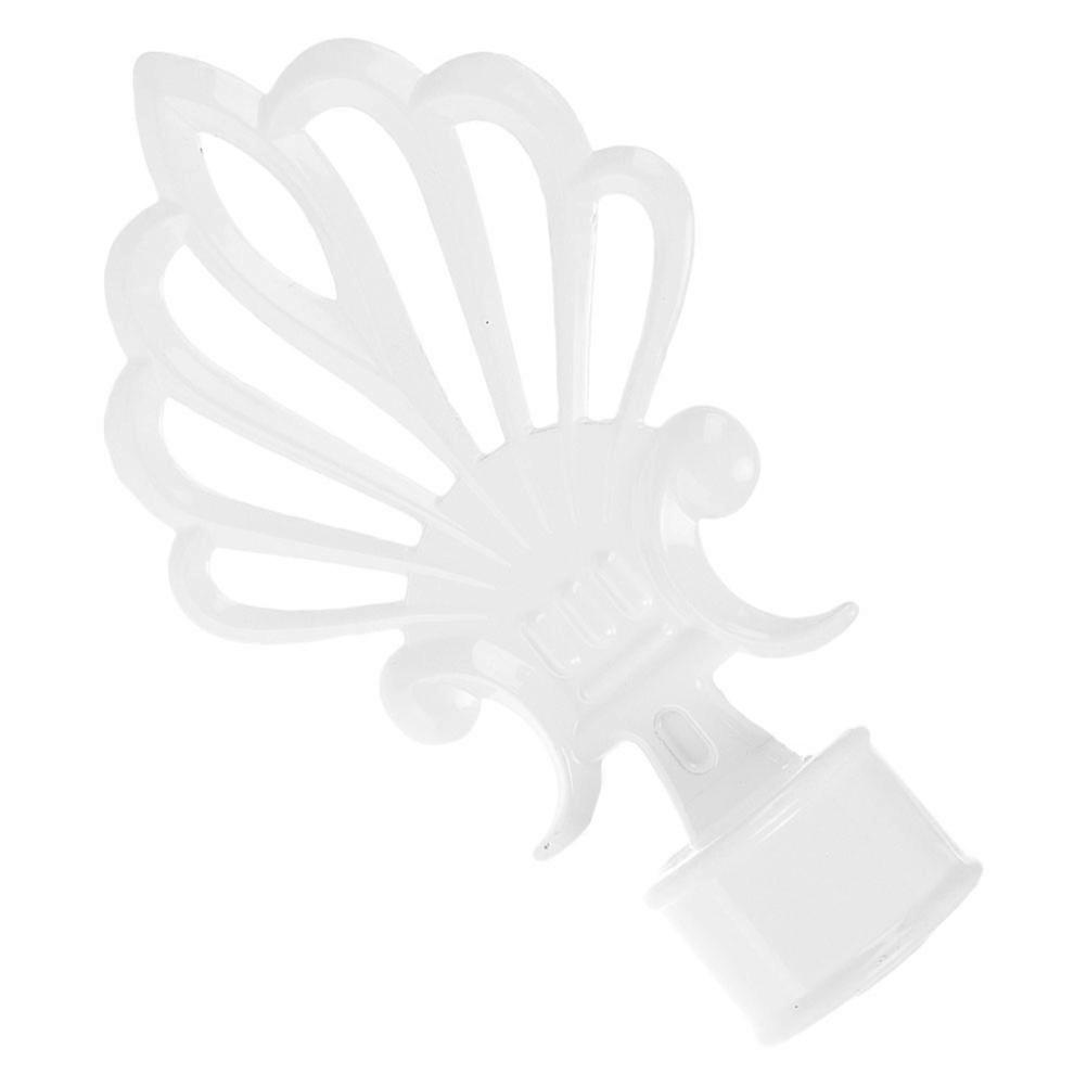 Iron Curtain Rod Finials Decorative Replacement for Secure Fit 2Pcs White