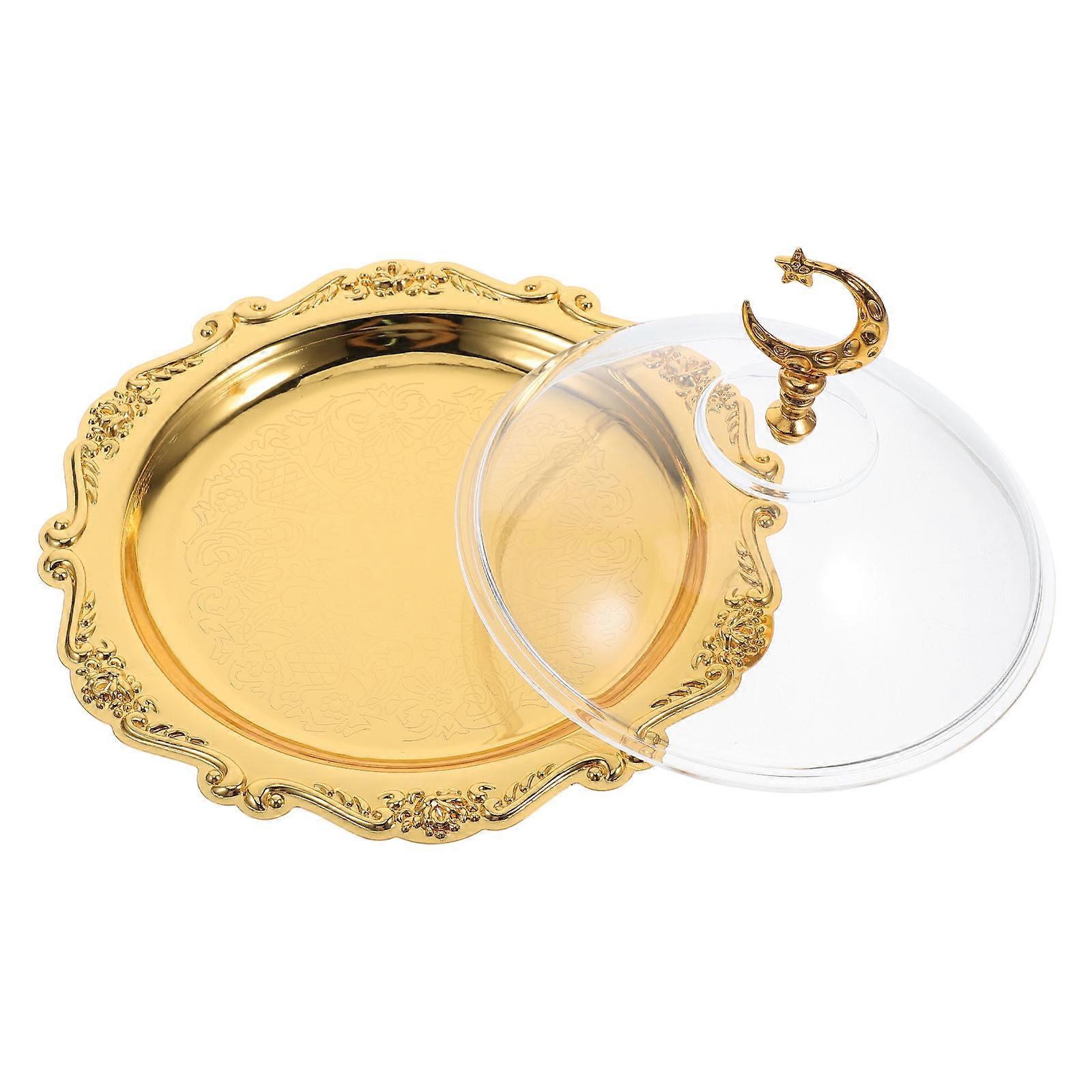 Vintage Transparent Acrylic Fruit Tray with Dome for Serving 3Pcs Kitchen Use