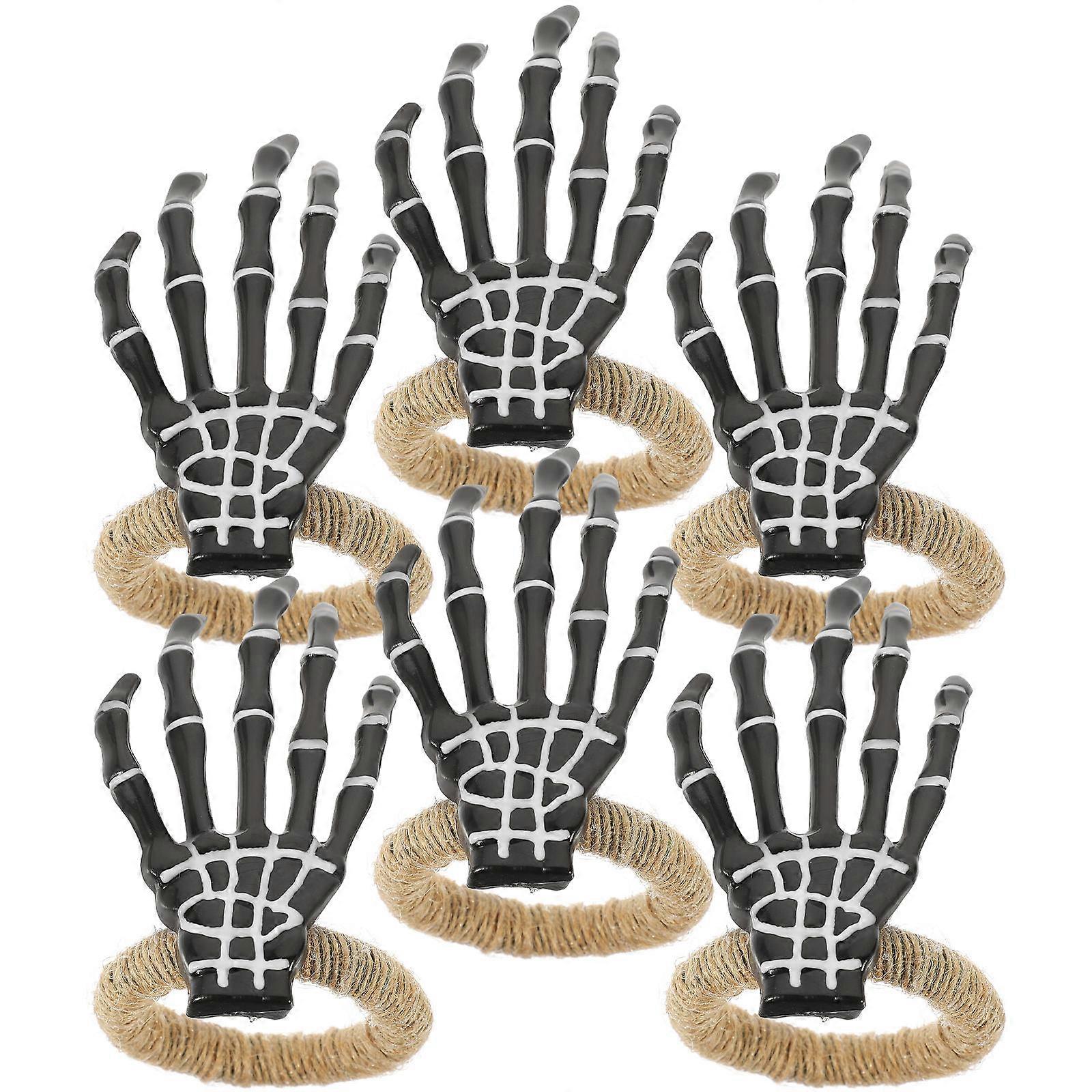 Halloween Napkin Buckle Ghost Hand Shaped Napkin Ring for 12Pcs Dining Table