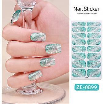 Neue Zwiebelpulver Katzenaugen-Nagellackfolie Nagelaufkleber 16 Finger Flash Hot Nail Art Aufkleber Vollaufkleber ZE-0899 bloßes Stück + Nagelfeile