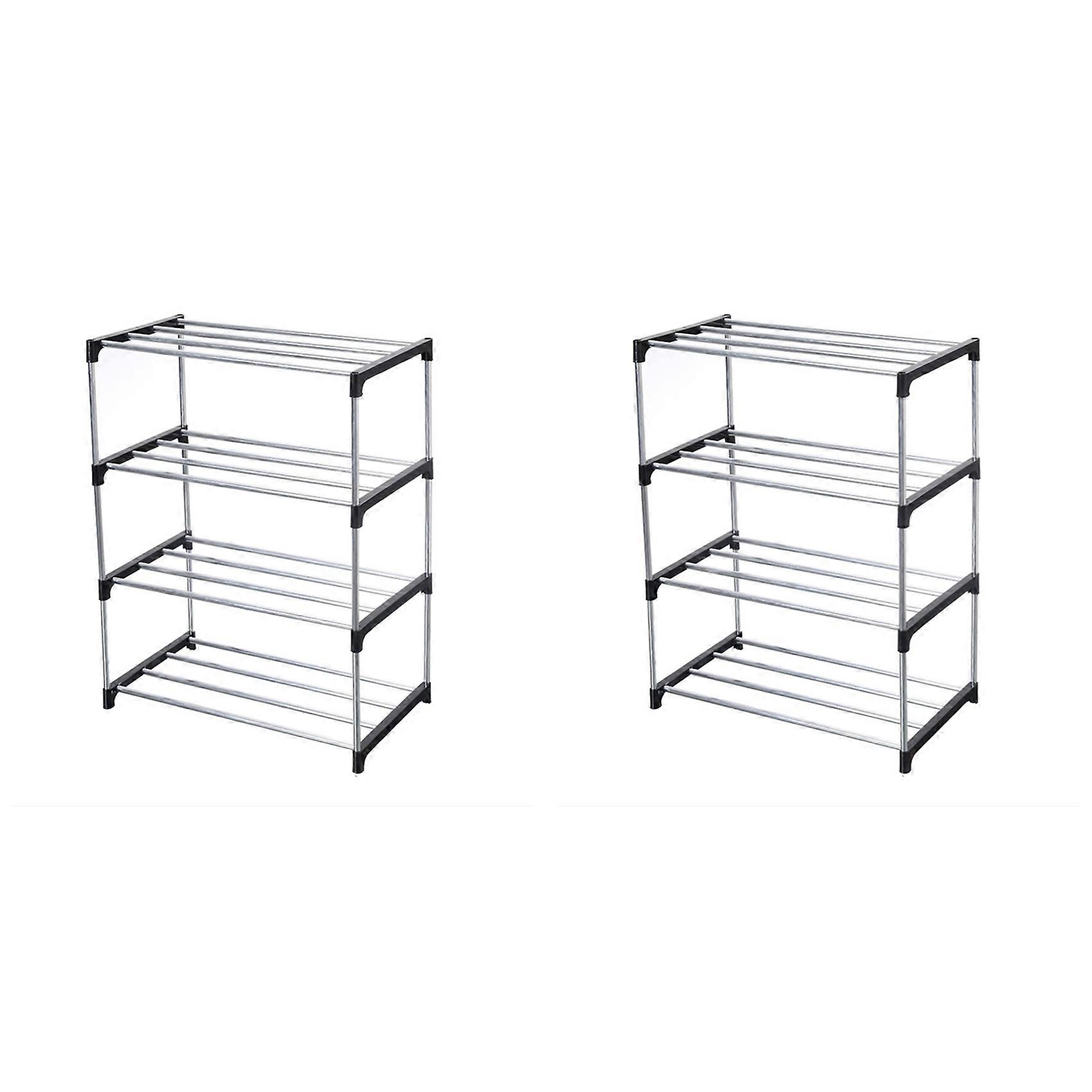 Stackable Small Shoe Rack, Saving Storage and Organization (4-Tier)