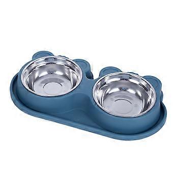 Pet Double Water Food Bowls Non Slip Stainless Steel Prevent Spill Double Dog Pet Feeding Station for Small Medium Dogs Cats