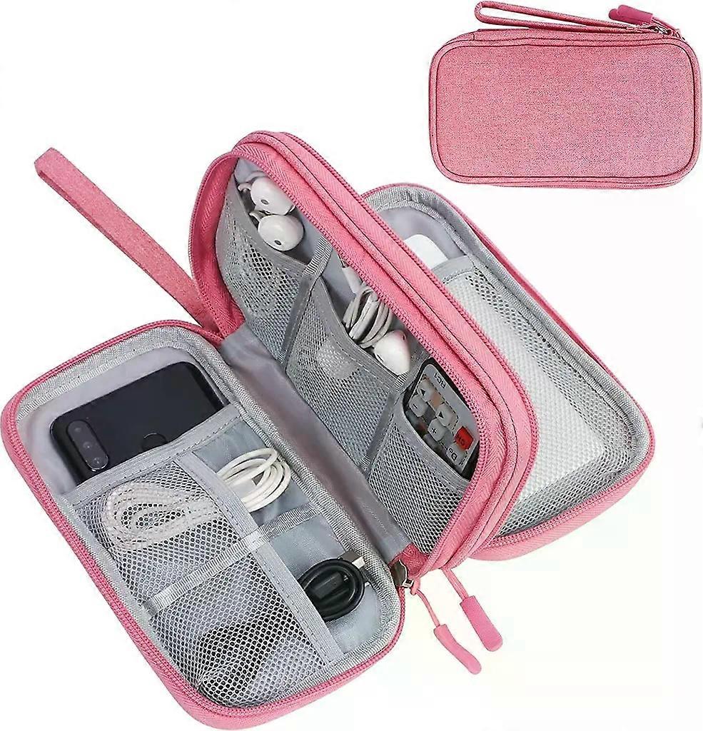 Cable bag, universal organizer for electronics, accessories, A0564 Pink
