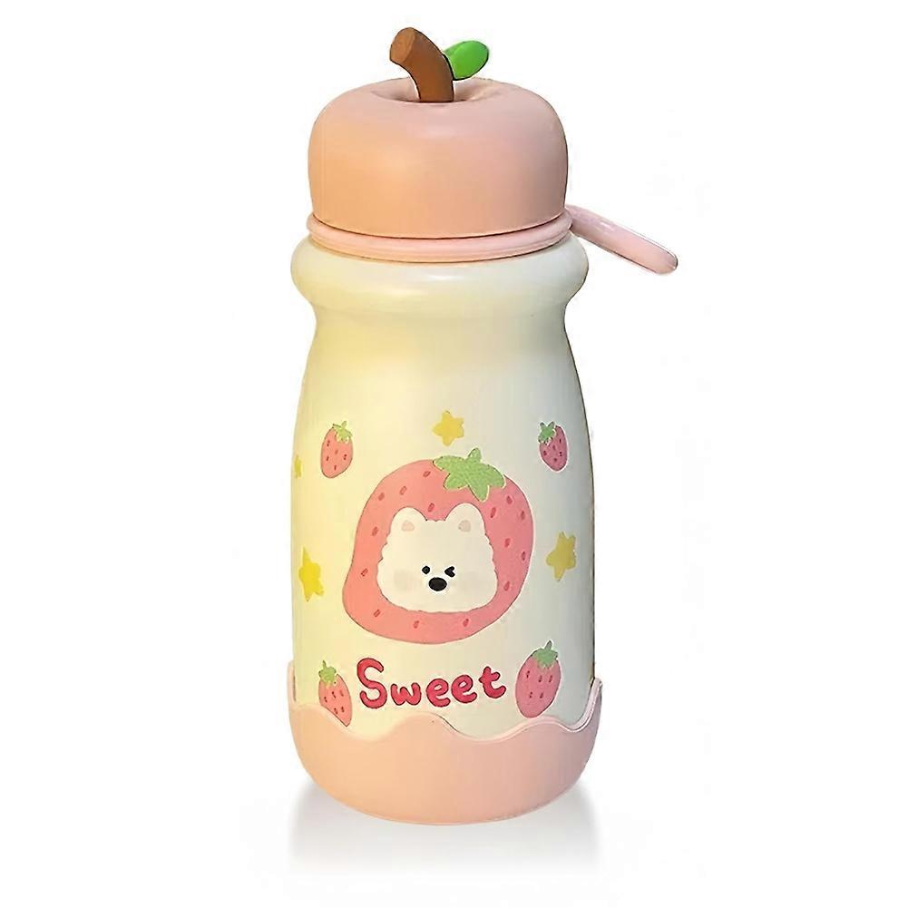 17oz Insulated Water Bottle, Cartoon Animal Patterns, Portable Strap,Keeps Drinks Cold/Hot for Daily Use B