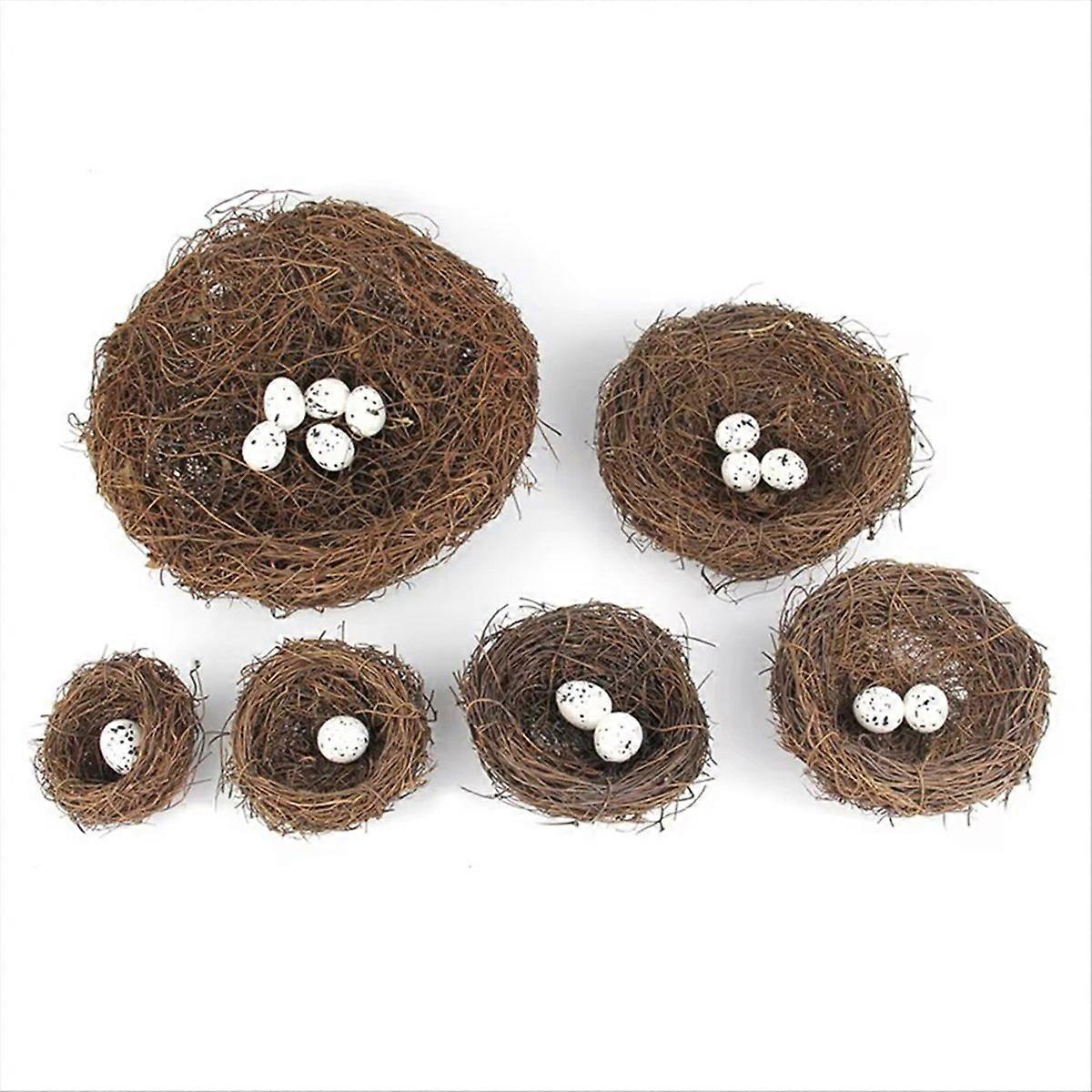 Easter Eggs Rattan Bird Nest Handmade Diy Crafts Egg Decor Props