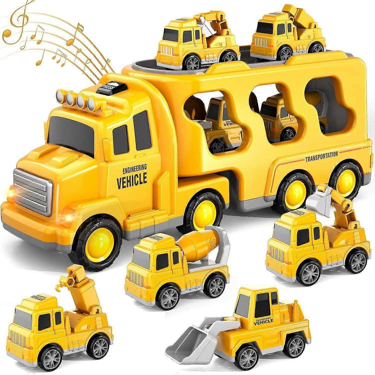 7 In 1 Construction Truck Toys Truck Friction Power Toy Car For Toddlers, Birthday Gifts For Kids