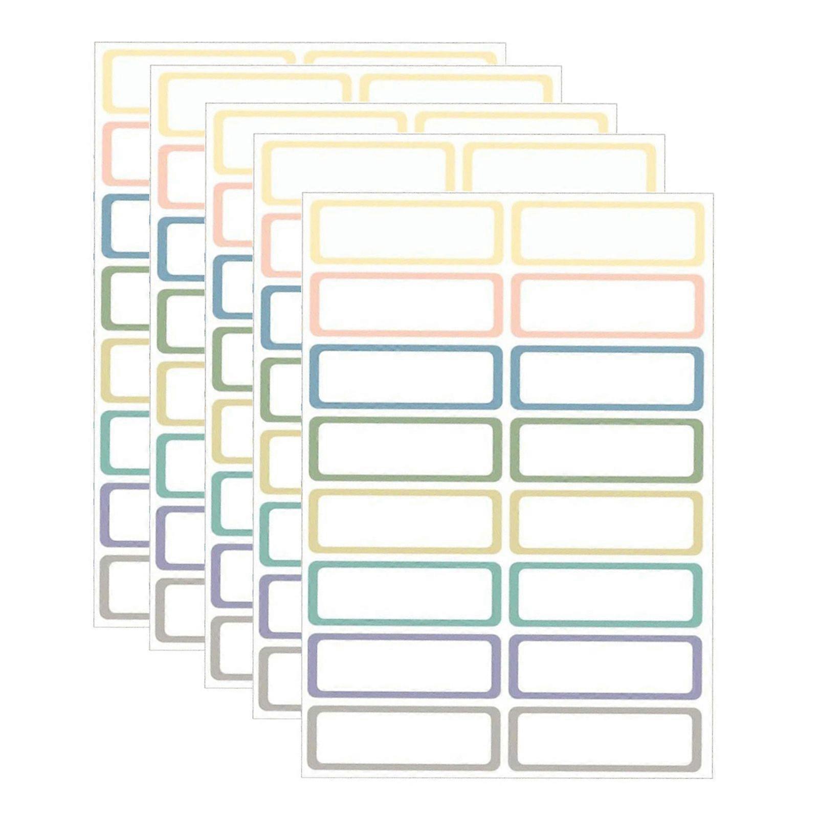 Jikaixiang Removable Labels Self-adhesive Colored Labels Stickers Oil Water Tear Resistant Rectangular Stickers for Food Containers Classroom Storage