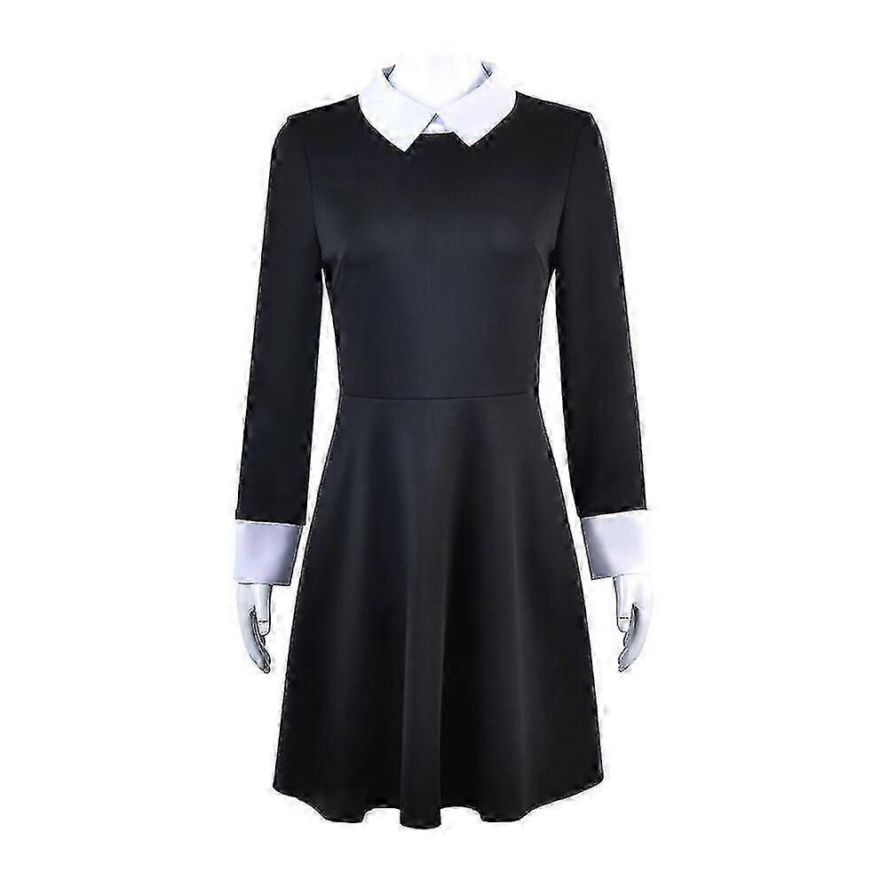 Wednesday Addams Cosplay Costume Dress Addams Family Halloween School Uniform High Quality