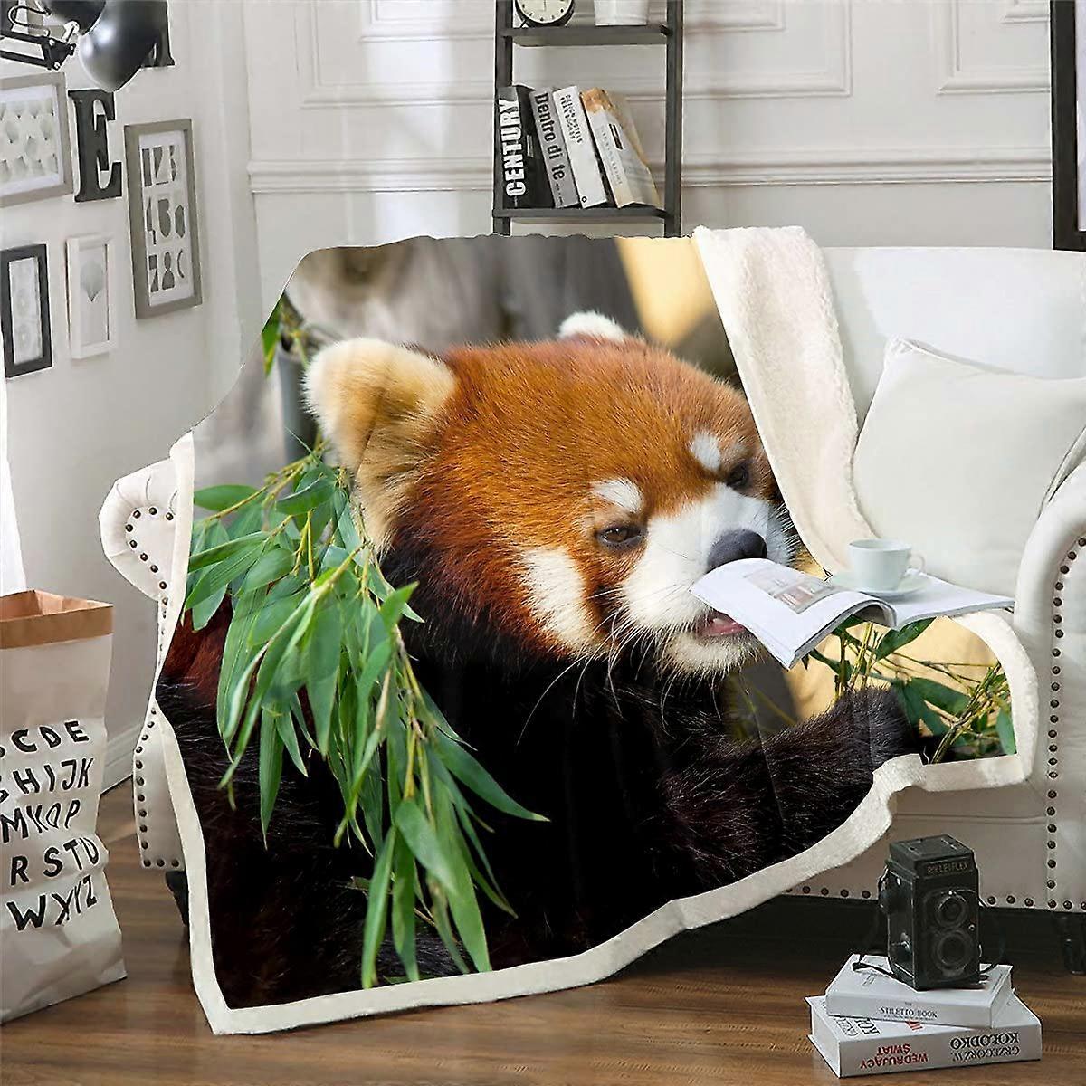 Fleece Throw Blanket For Kids Teens 60x79 Inches Double Size Sherpa Plush Leaves Pattern Breathable Sofa Bed