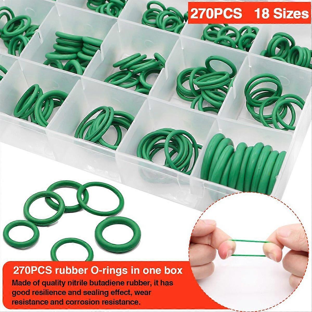 270PCS O-Ring Seals Kit + 40PCS A/C Valve Core Assortment