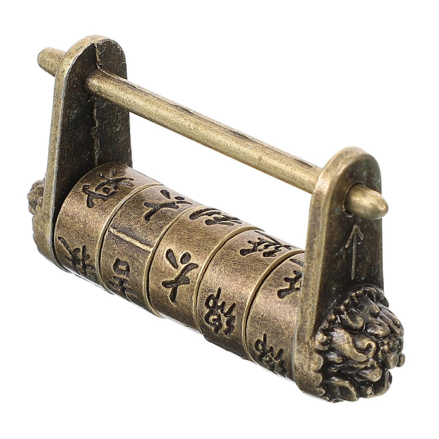 Combination Lock Vintage Chinese Style Antique Cabinet Jewelry Box Lock With Password Code Padlock For Boxes