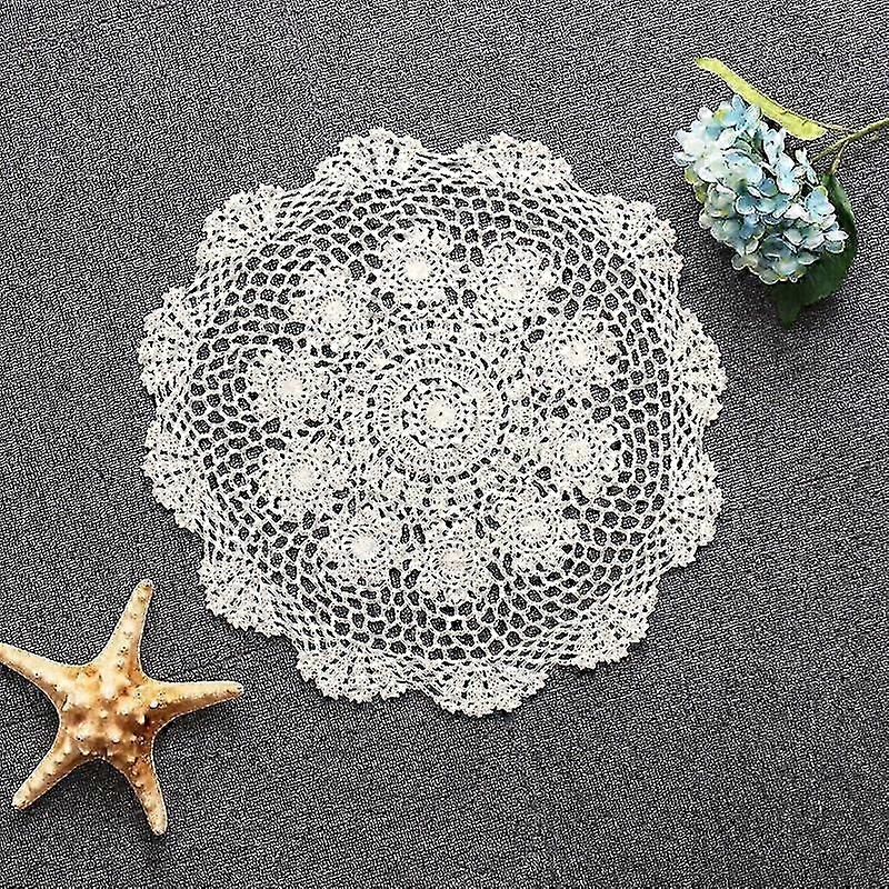 Toalha de mesa redonda de crochê com renda, capa de algodão para decoração de banquetes de casamento.