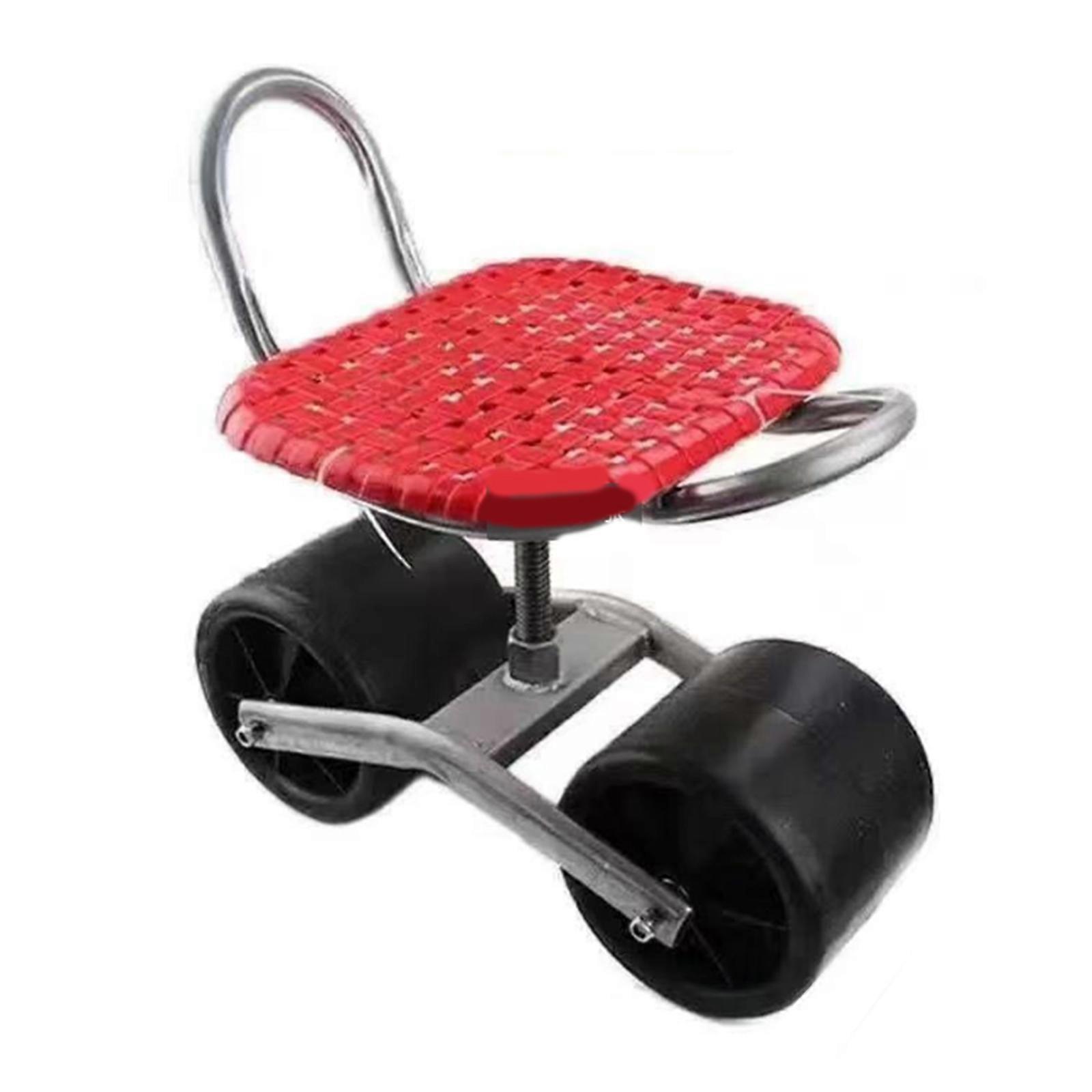 Mobile Gardening Work Seat Foldable Backrest Rolling Stool For Outdoor Field Work Gardening Labor Saving Design Multicolor