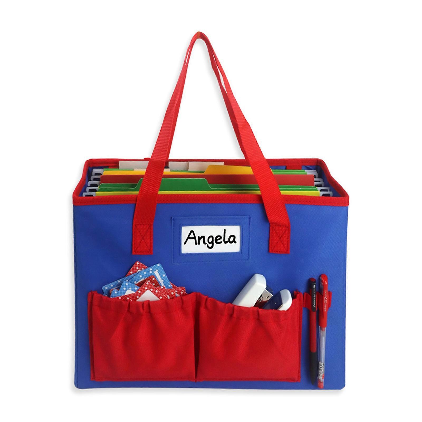 File Organizer Tote, Hanging Document Organizer Tote Bag Portable File Box with Handle Holds Letter Size File Folder Multicolor