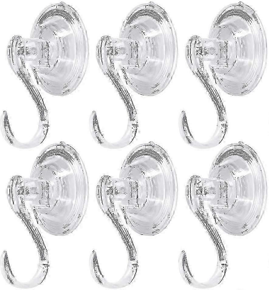 6 Pcs Suction Hooks Multi-purpose Kitchen Bathroom Suction Hanger Traceless Key