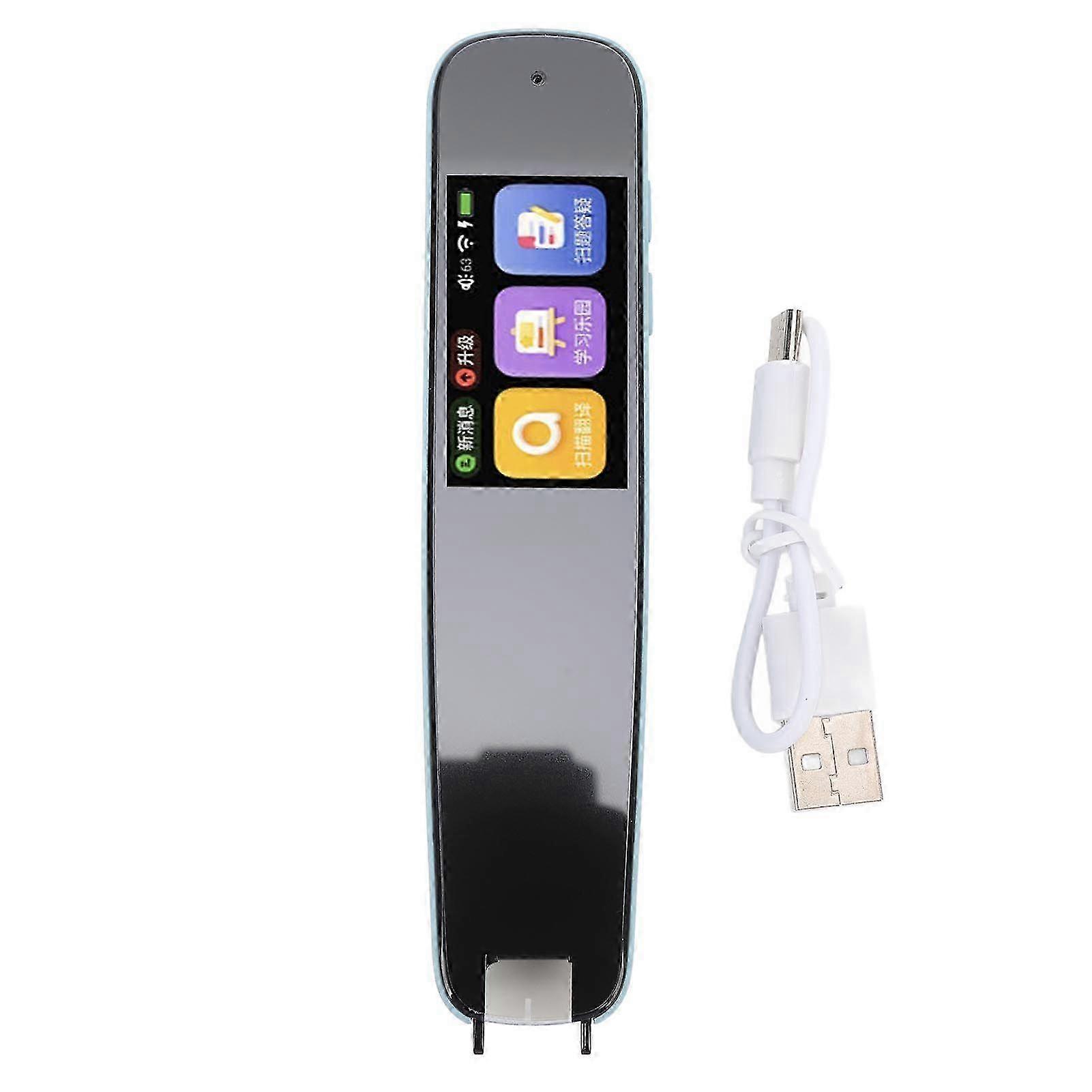 Scan Reading Pen Chinese English Translation Digital Reader Pen for Meetings Travel Learning Blue