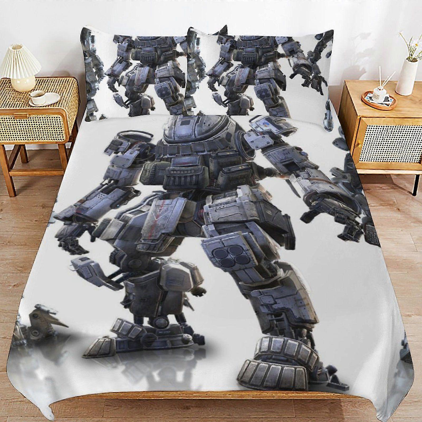 d153 War of the Robots Hypoallergenic Smooth Comfort Soft Weave Zipper Duvet Cover Sets for Bedroom Sleep Upgrade b153