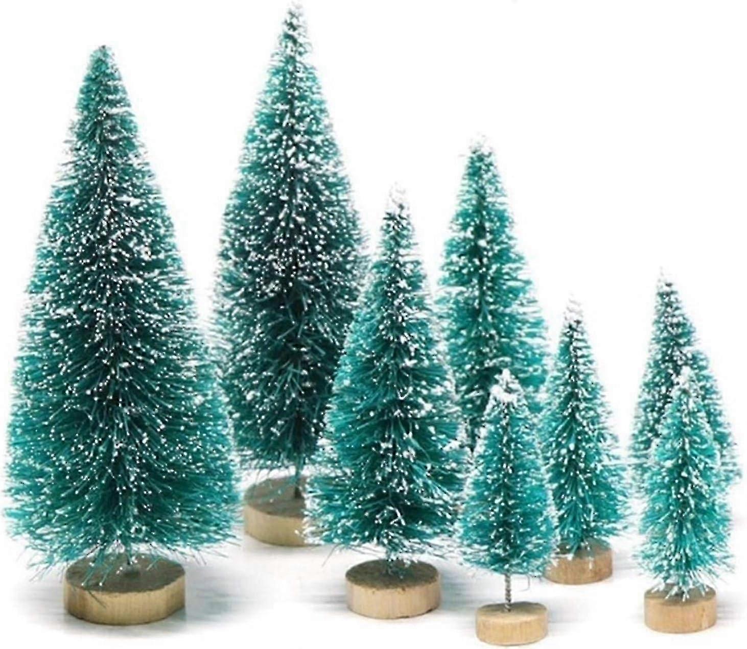 Decorate 8 Pieces Small Artificial Christmas Tree Small Pine Tree Desktop Home Decoration