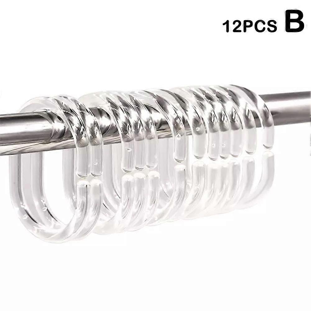 Plastic C Shaped Shower Curtain Hooks White C Type Clip Curtain Bathroom Loop Drape Hook O1B6 Hanger Glide Liner Shower A1U9