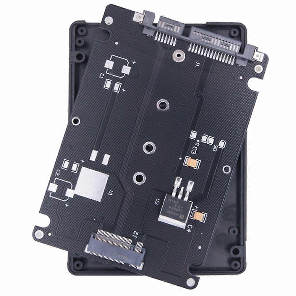 jixopn M.2 NGFF SSD To 2.5inch SATA3 Enclosure 6Gbps Hard Drive Box for PC (Black)