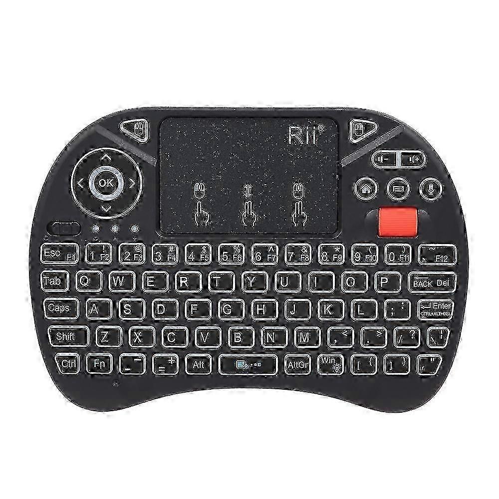 Handheld Remote Control for Android TV Boxes Smart TVs and PCs featuring Rii X8 Plus 2.4GHz Backlit Wireless Keyboard with Touchpad and Voice Input