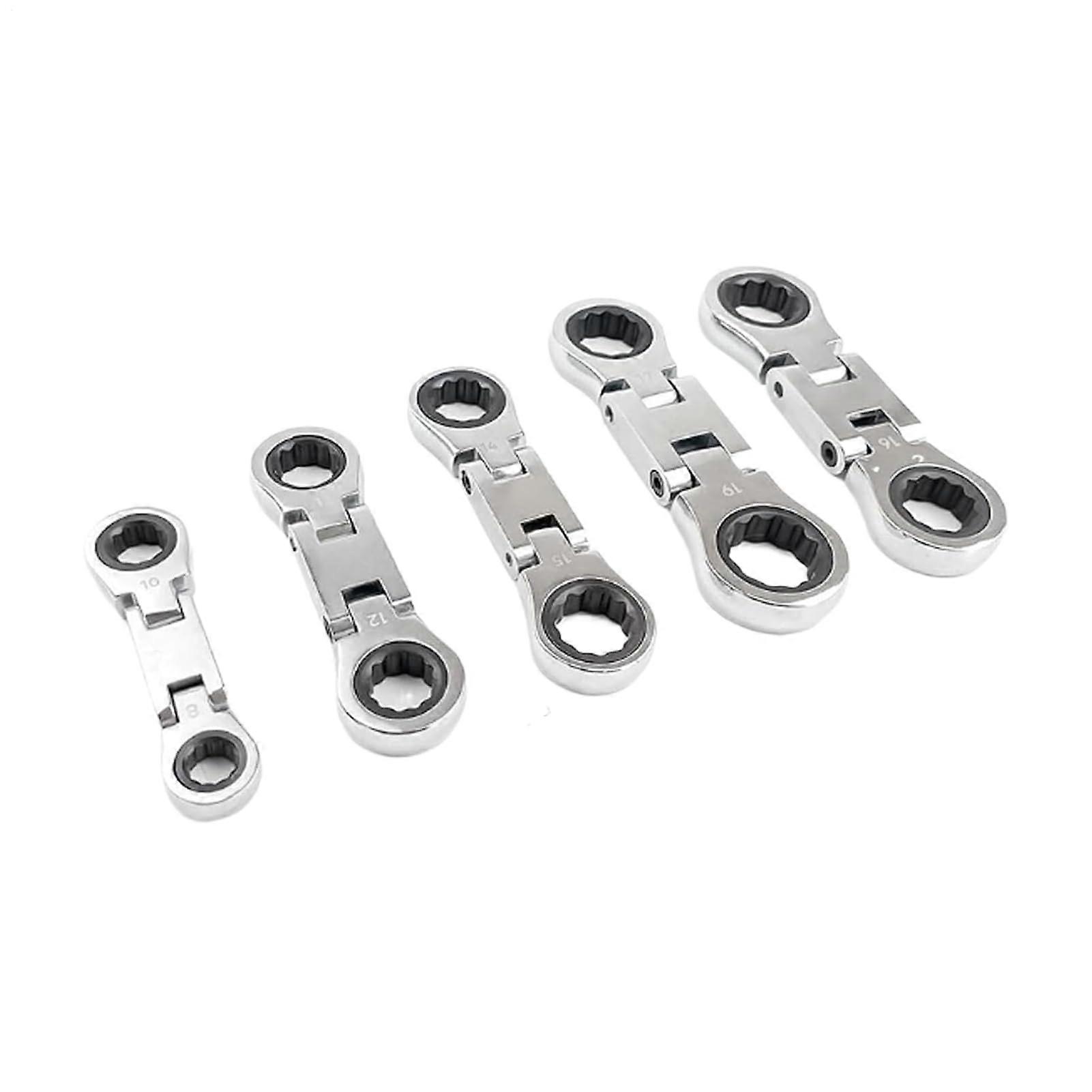 Ratchet Set Double Drive Flex Head Small Ratchet 180Degree Foldable Spanner 3/4Inch Retractable Tool For Automotive