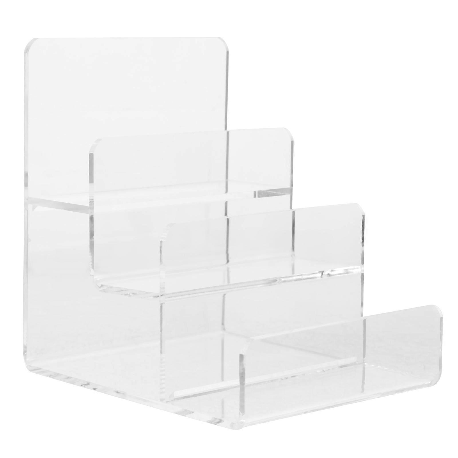 Wallet Holder Shelf Storage Shelves Purse Display Stands 3 Tier Acrylic Trapezoidal