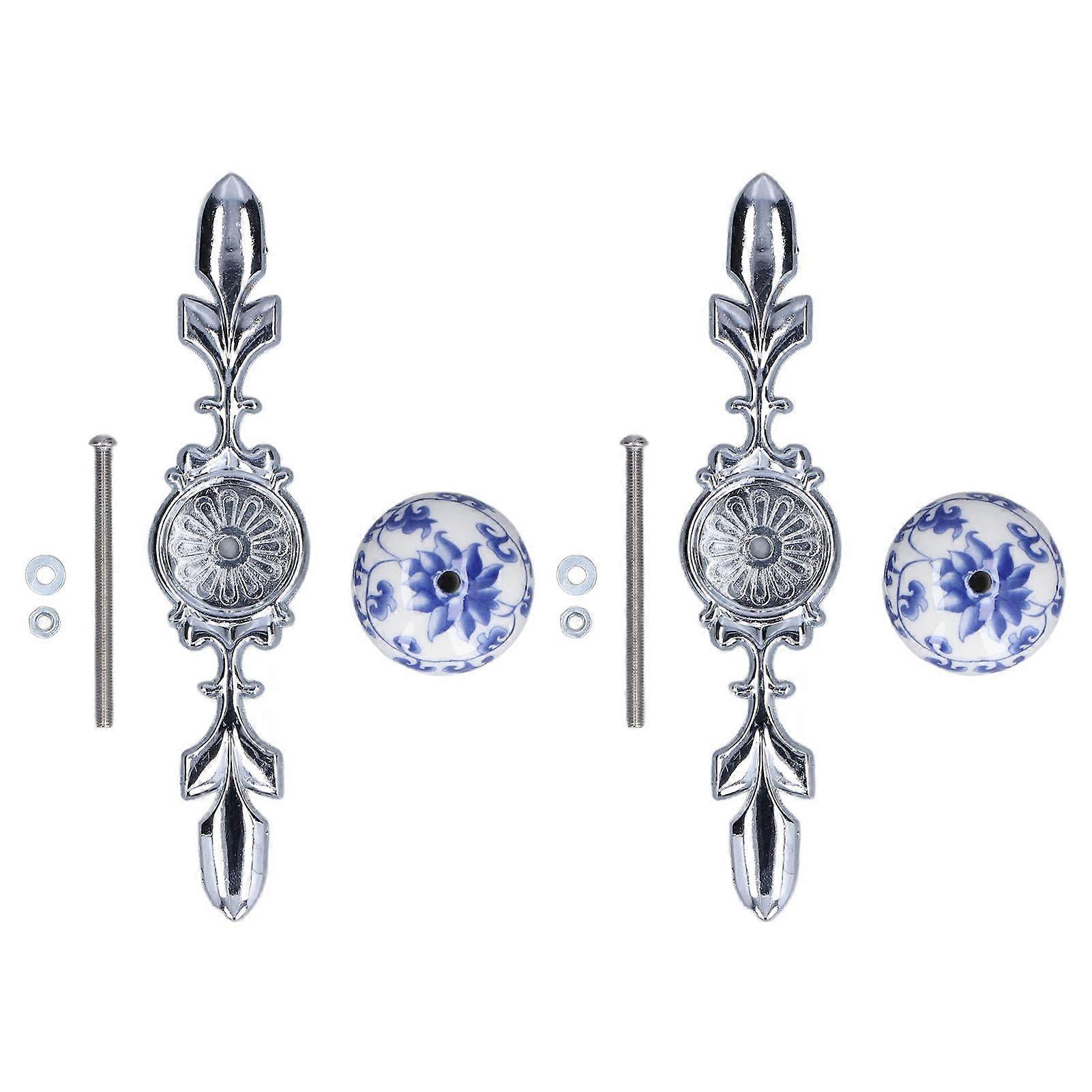 2pcs/set Ceramic Cabinet Handle Modern Simple Style Hand Painted Ceramic Cabinet Knobs1061D Flower