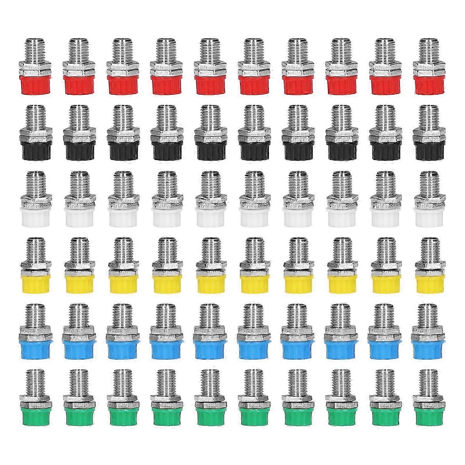 10Sets Banana Plug Stable Transmission Corrosion Resistant 4mm 6 Colors Banana Panel Terminal for Ship ComputerHwy
