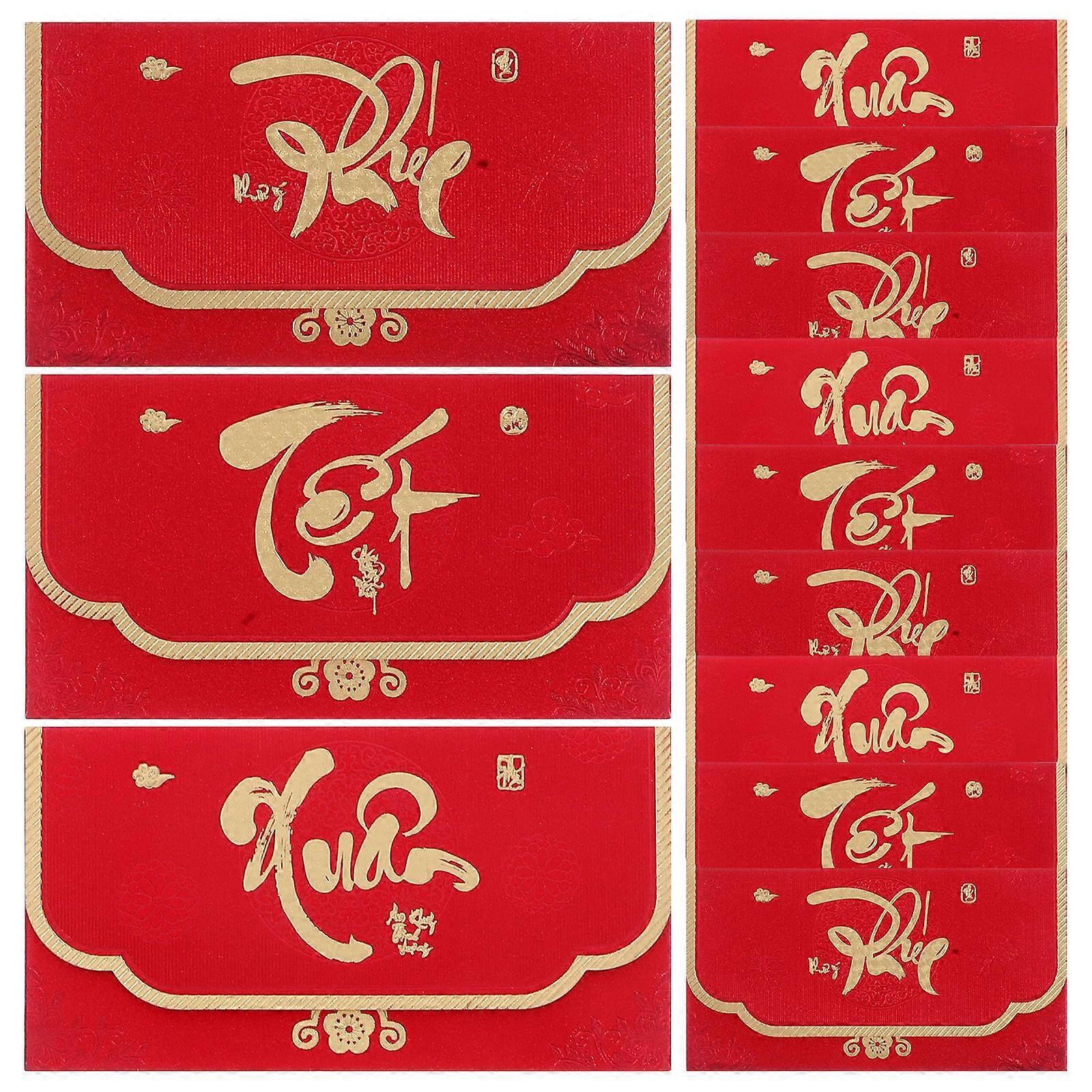Red Envelope Vietnamese New Year Money Packet for Party 12Pcs