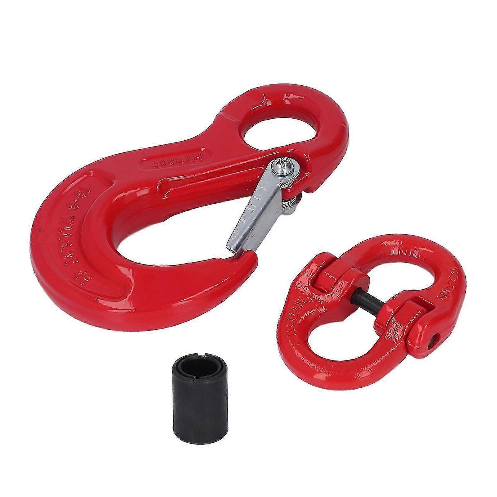 2Pcs Hoist Slip Hook with Double Loop Buckle Thickened Design High Temperature Quenching Lifting Hook 5.3T