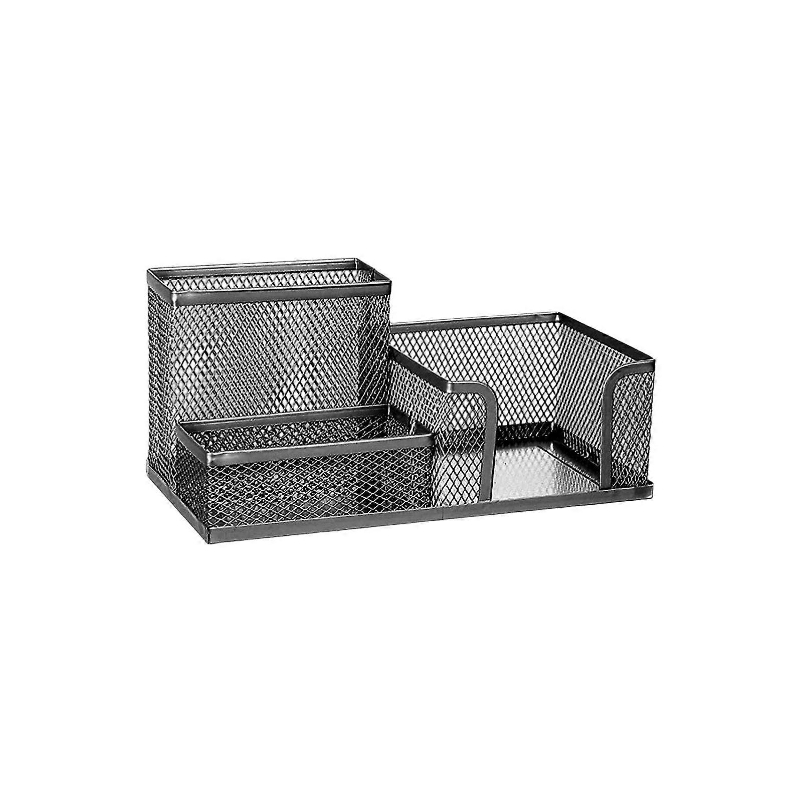 Large Capacity Pencil Holders Office Shelf with Note Holders 3 Compartments Pencil Storage Box Desk Organizer For Home Multicolor