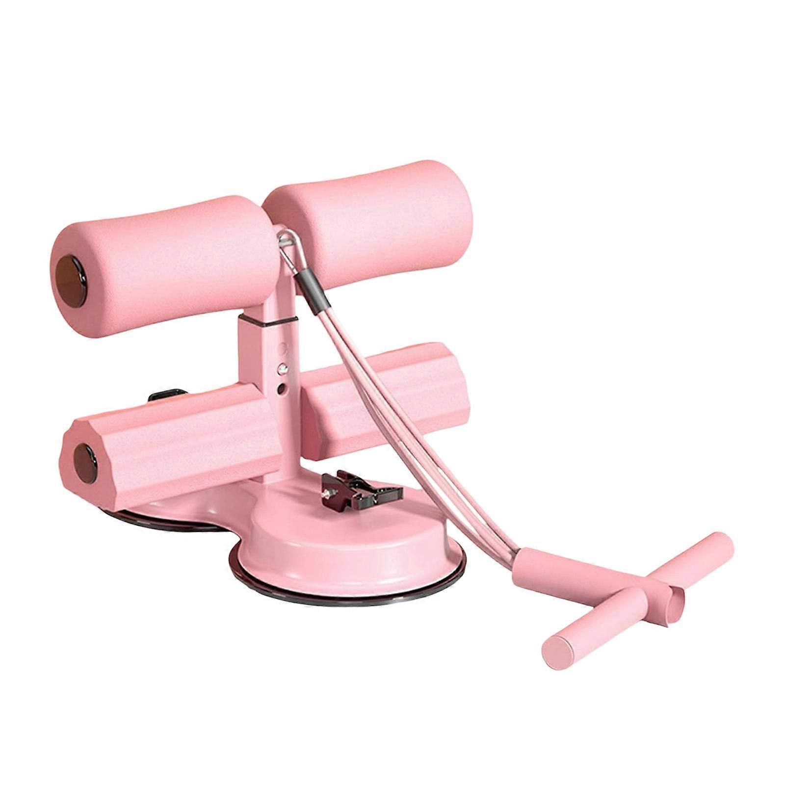 Ergonomic Abdominal Trainer With Removable Suction Cups Ease Foot Mattresses For Home Exercise Space Saving  Pink